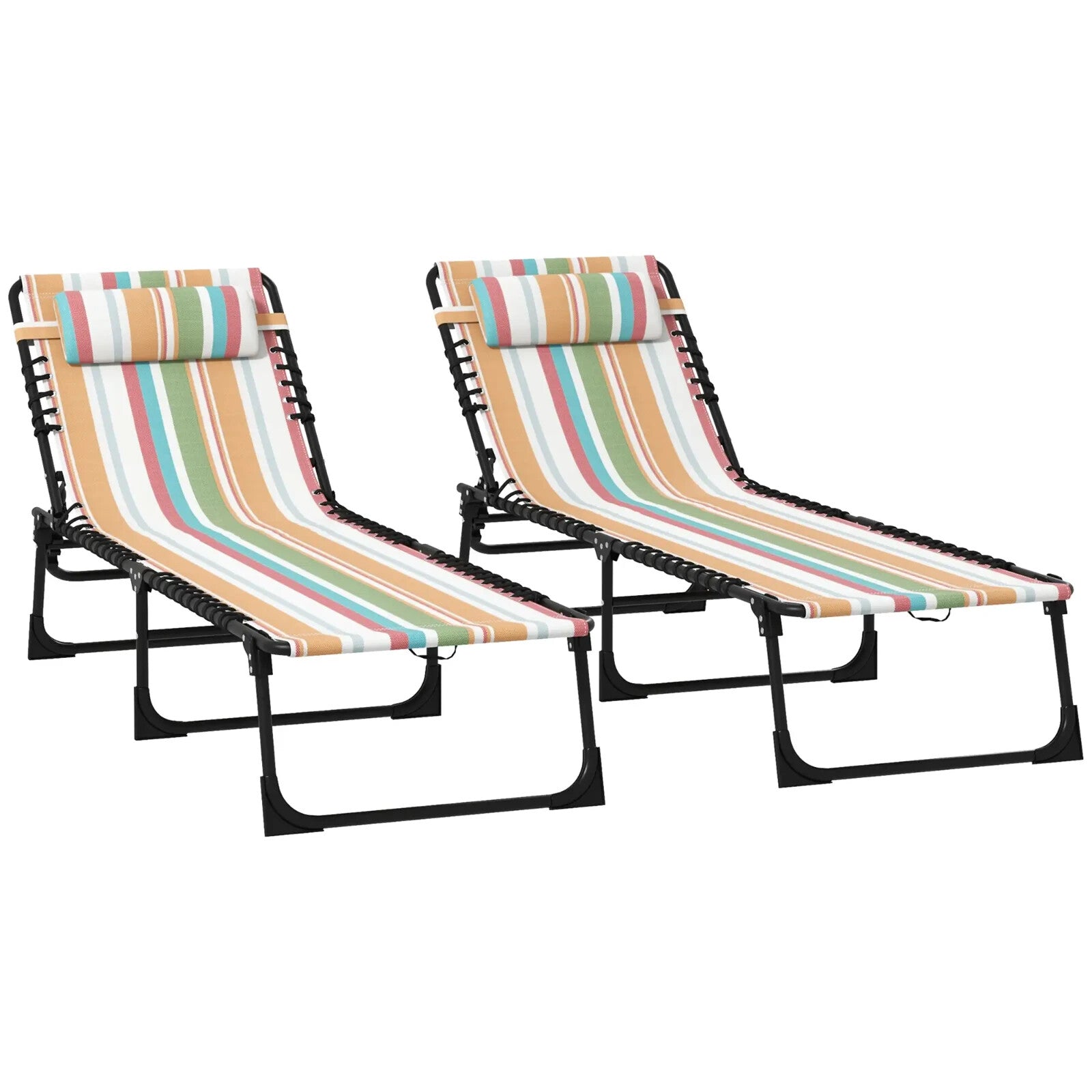 Set of 2 Folding Sun Lounger Garden Recliner Beach Chairwith Four - Position Backs - Home and Garden Furniture Shop - rustic - furniture