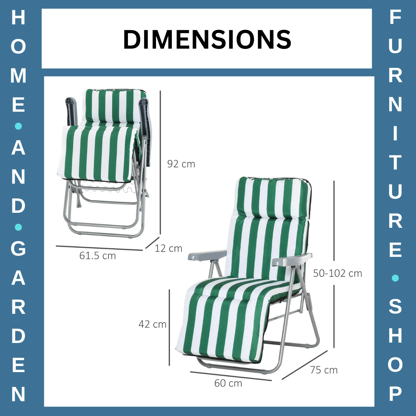 Set of 2 Folding Sun Loungers Reclining Garden Chairs w/ Cushions Outdoor Patio - Home and Garden Furniture Shop - rustic - furniture