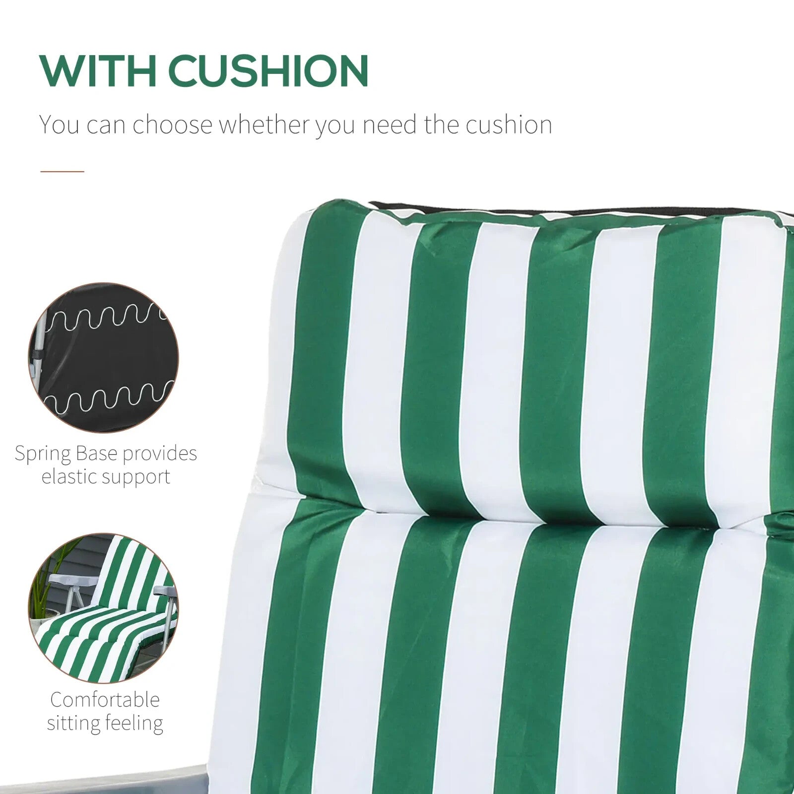 Set of 2 Folding Sun Loungers Reclining Garden Chairs w/ Cushions Outdoor Patio - Home and Garden Furniture Shop - rustic - furniture