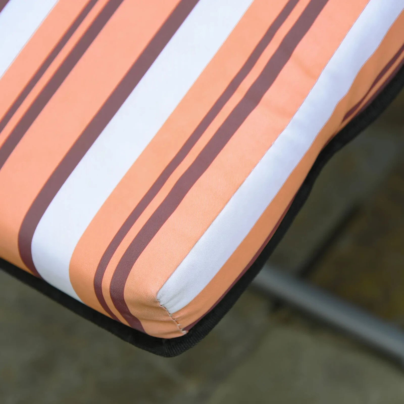 Set of 2 Folding Sun Loungers w/ Cushions Orange Stripe Garden Reclining Chairs - Home and Garden Furniture Shop - rustic - furniture