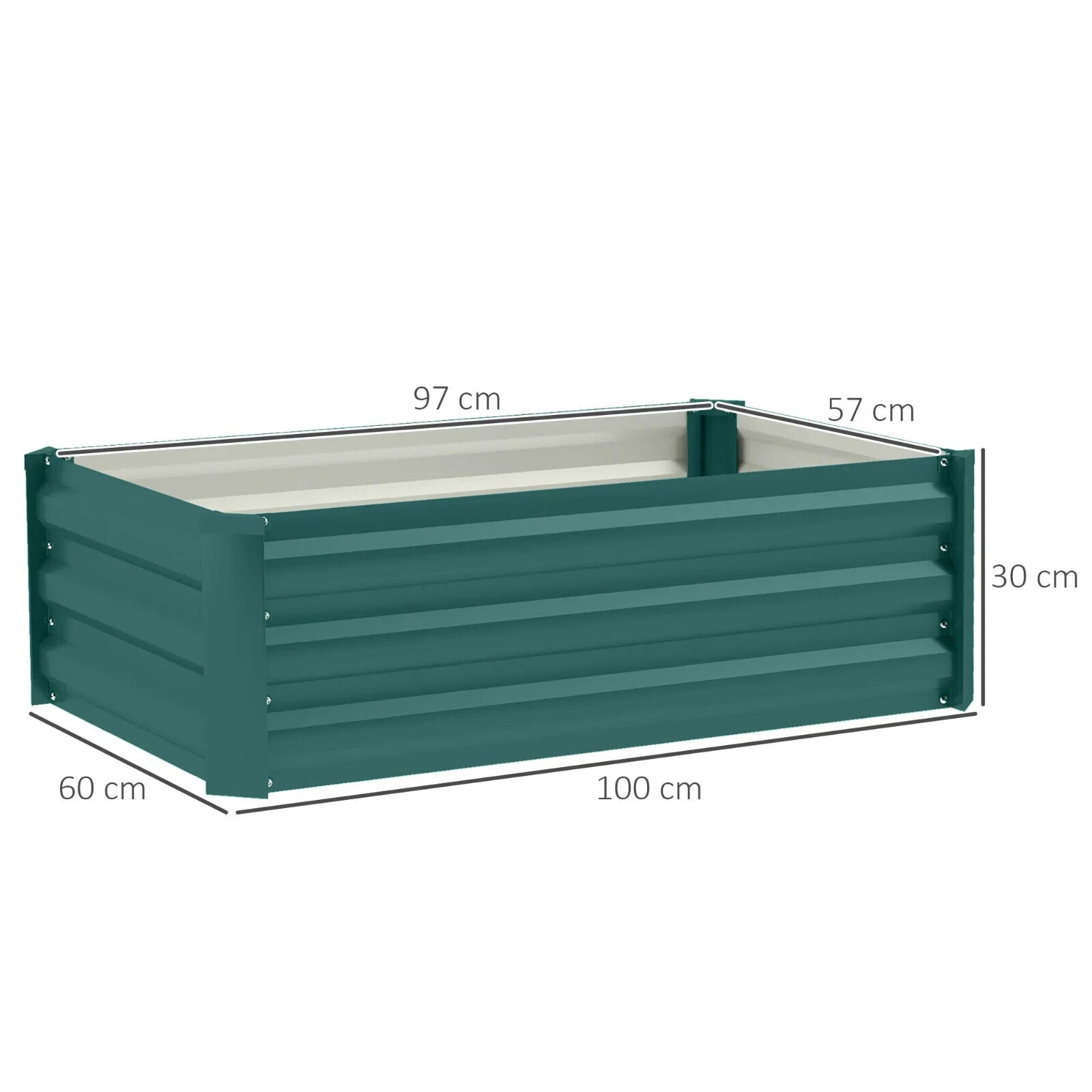 Set of 2 Galvanised Steel Garden Planters 60 x 100cm Outdoor Raised Bed Boxes - Home and Garden Furniture Shop - #rustic - furniture#