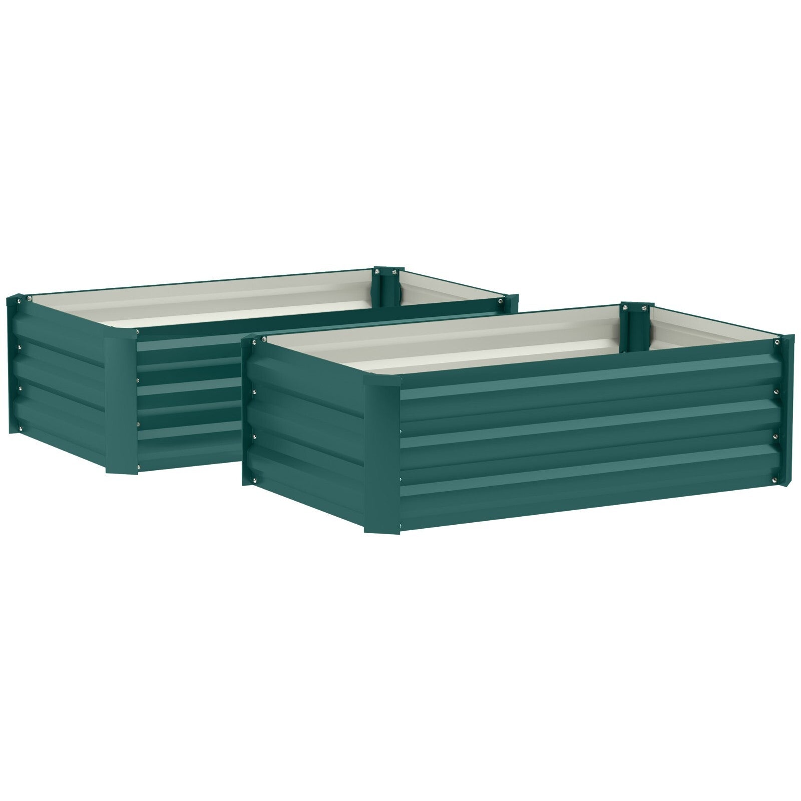 Set of 2 Galvanised Steel Garden Planters 60 x 100cm Outdoor Raised Bed Boxes - Home and Garden Furniture Shop - rustic - furniture