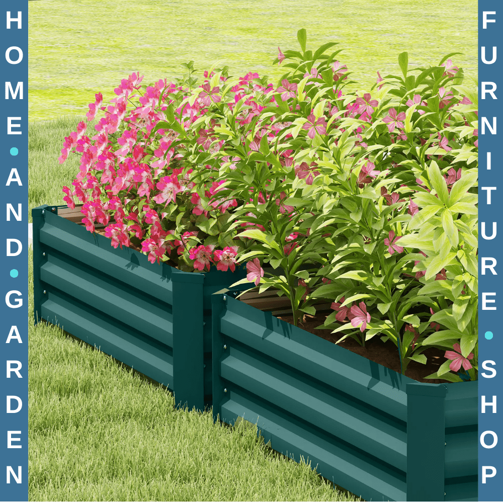 Set of 2 Galvanised Steel Garden Planters 60 x 100cm Outdoor Raised Bed Boxes - Home and Garden Furniture Shop - rustic - furniture