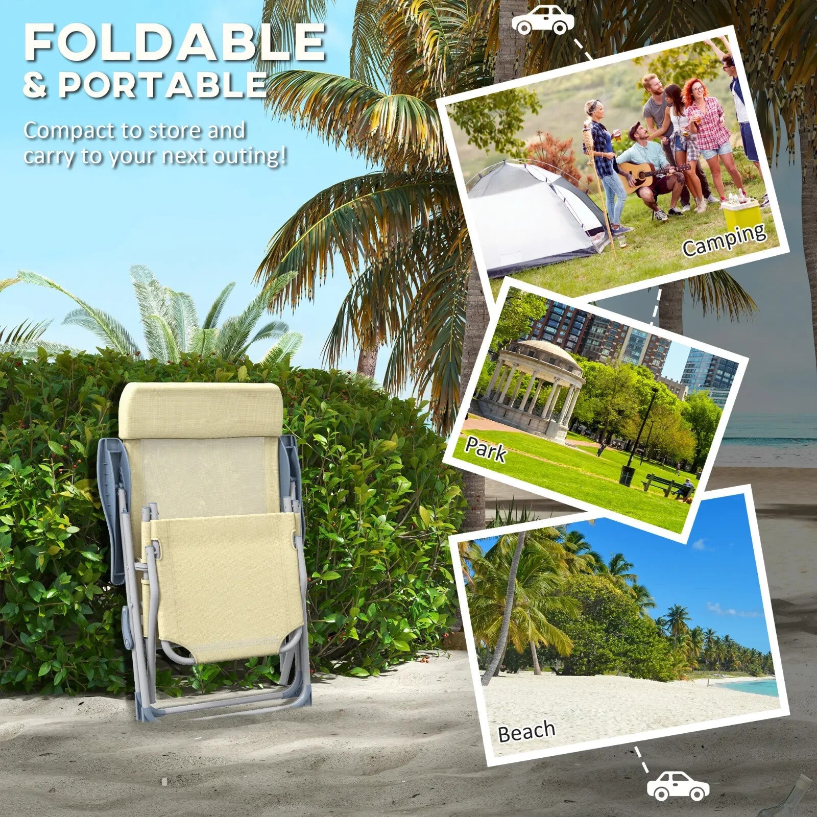 Set of 2 Garden Chairs with Adjustable Footrests Outdoor 5 Position Lounger - Home and Garden Furniture Shop - rustic - furniture