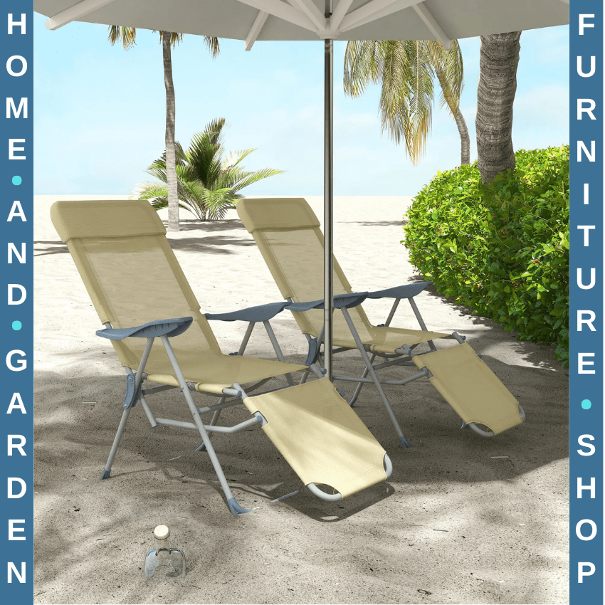 Set of 2 Garden Chairs with Adjustable Footrests Outdoor 5 Position Lounger - Home and Garden Furniture Shop - rustic - furniture