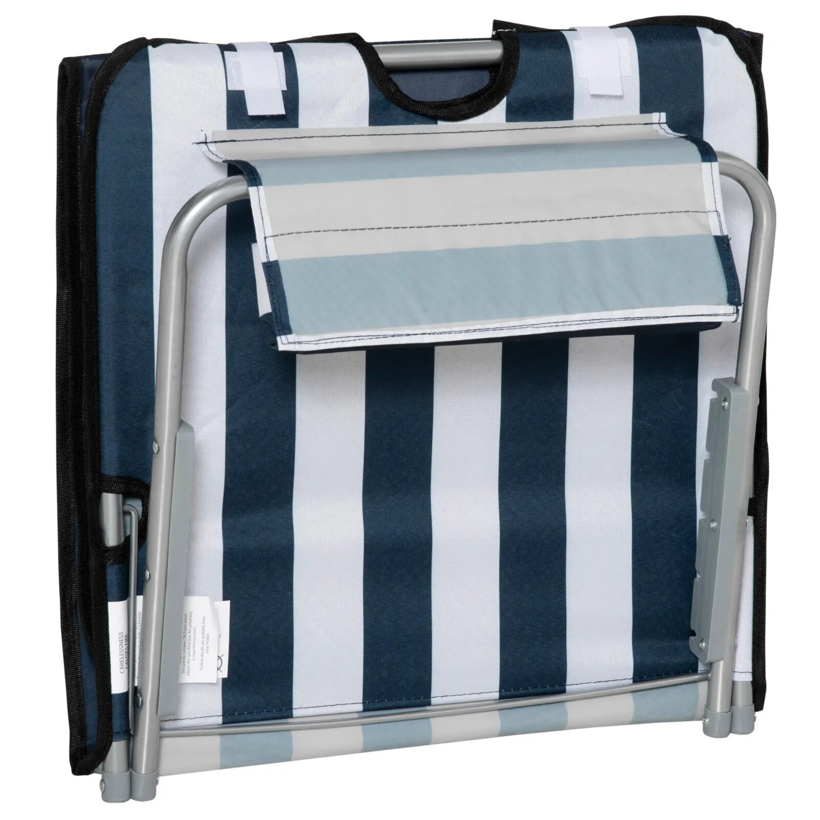 Set of 2 Outdoor Beach Mats Steel Reclining Chairs with Pillow for Garden Blue - Home and Garden Furniture Shop - rustic - furniture