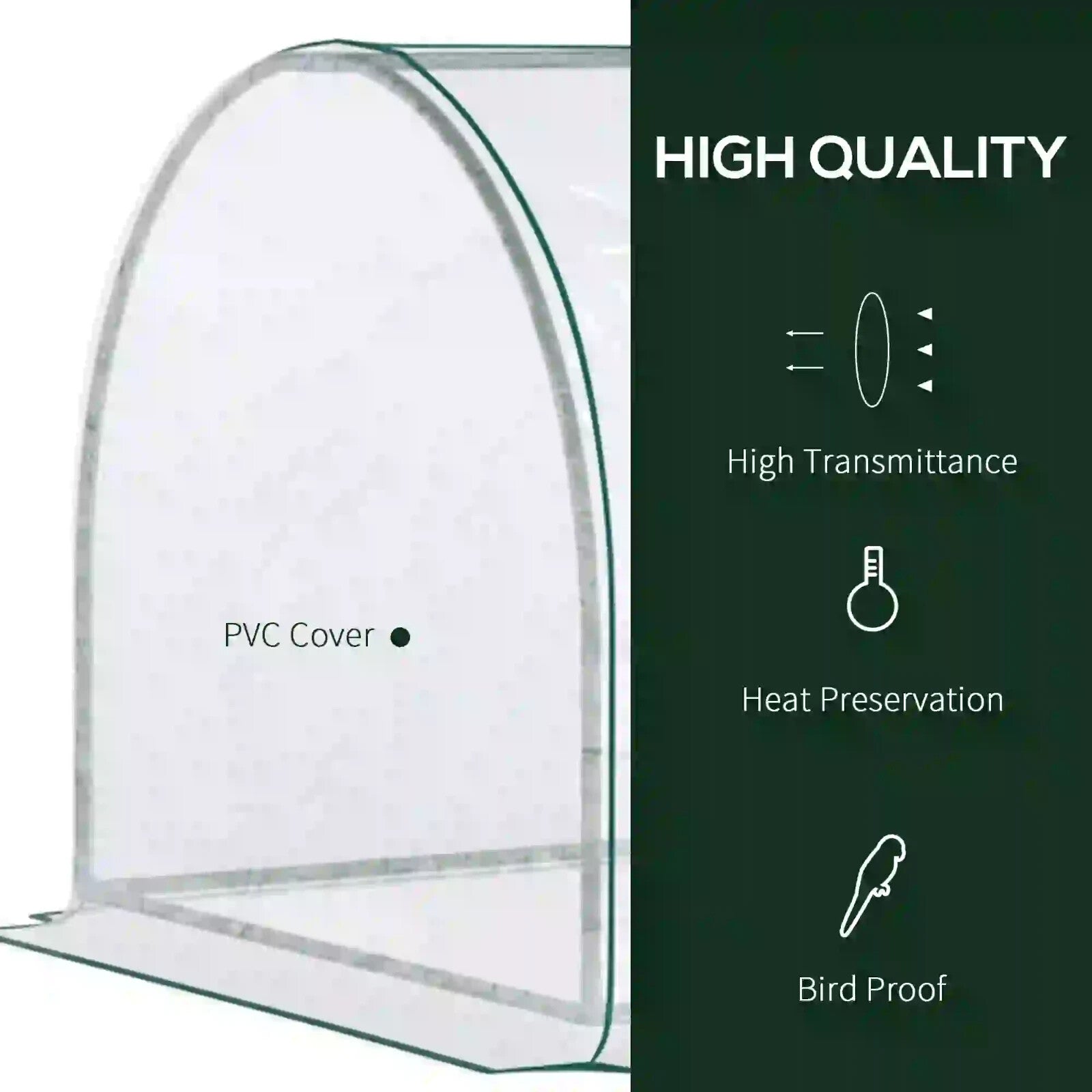 Set of 2 PVC Tunnel Greenhouses 250 x 100 x 80cm w/ Roll Up Door for Garden Use - Home and Garden Furniture Shop - rustic - furniture