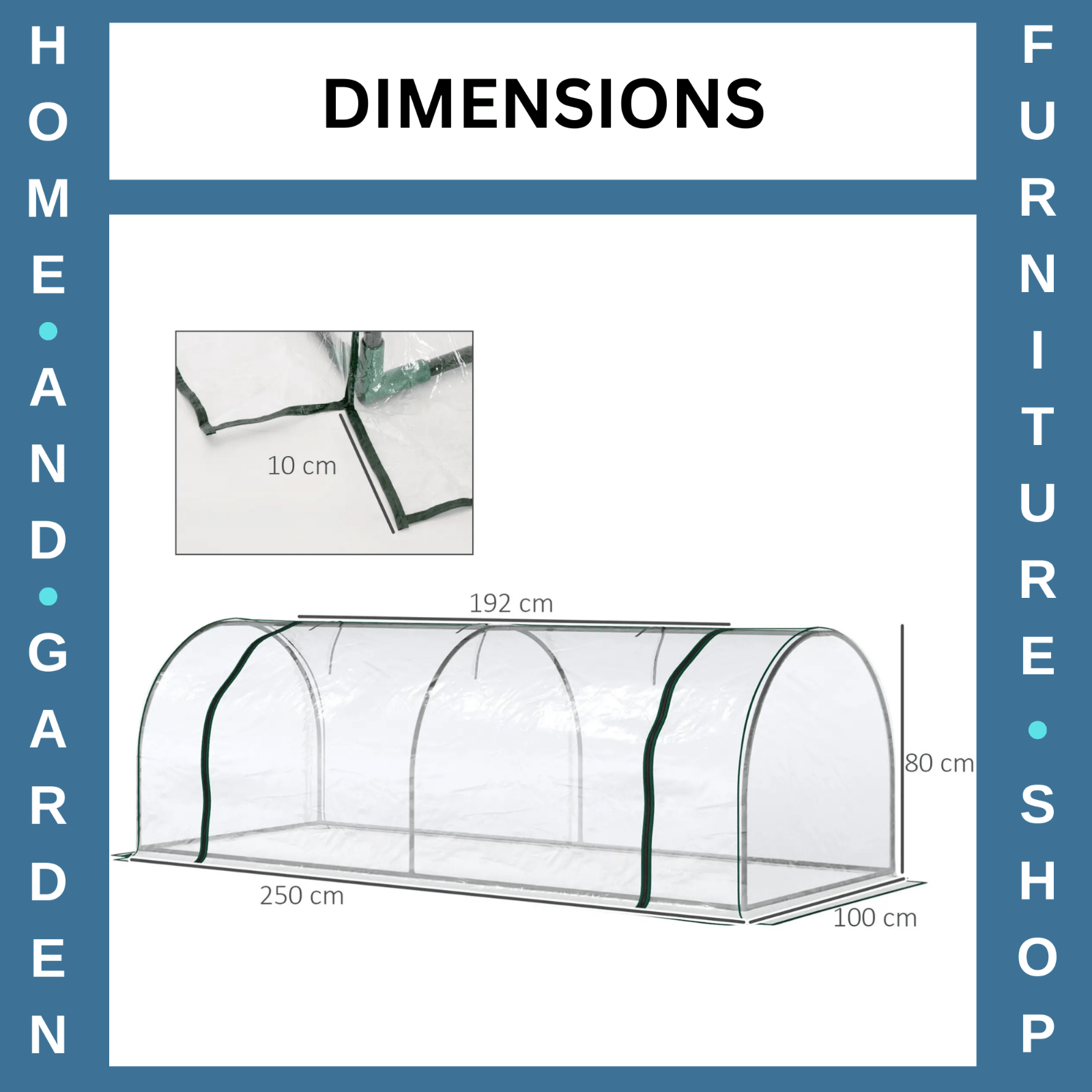Set of 2 PVC Tunnel Greenhouses 250 x 100 x 80cm w/ Roll Up Door for Garden Use - Home and Garden Furniture Shop - rustic - furniture