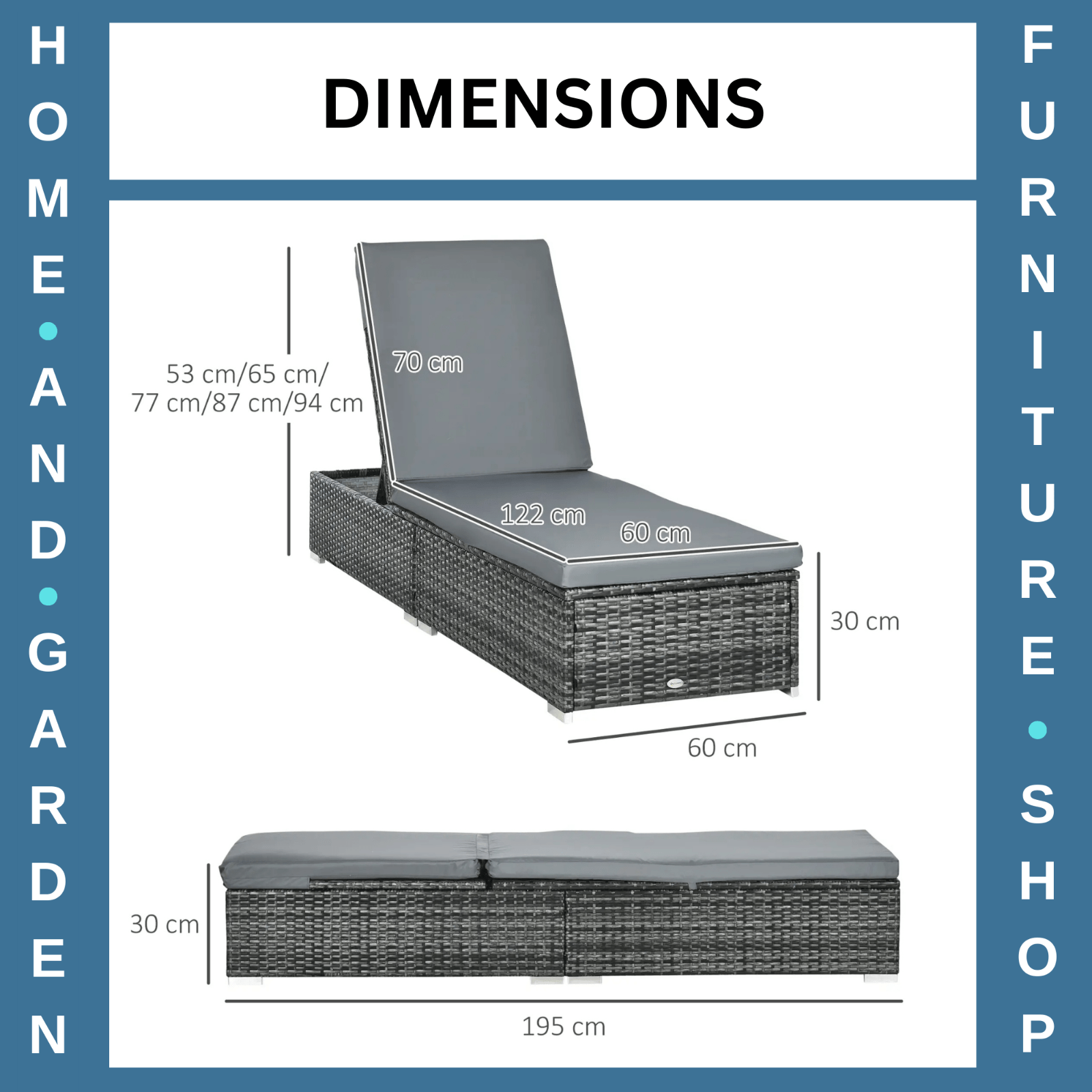 Set of 2 Rattan Sun Loungers with Cushions 5 Position Recliner Garden Sunbeds - Home and Garden Furniture Shop - rustic - furniture
