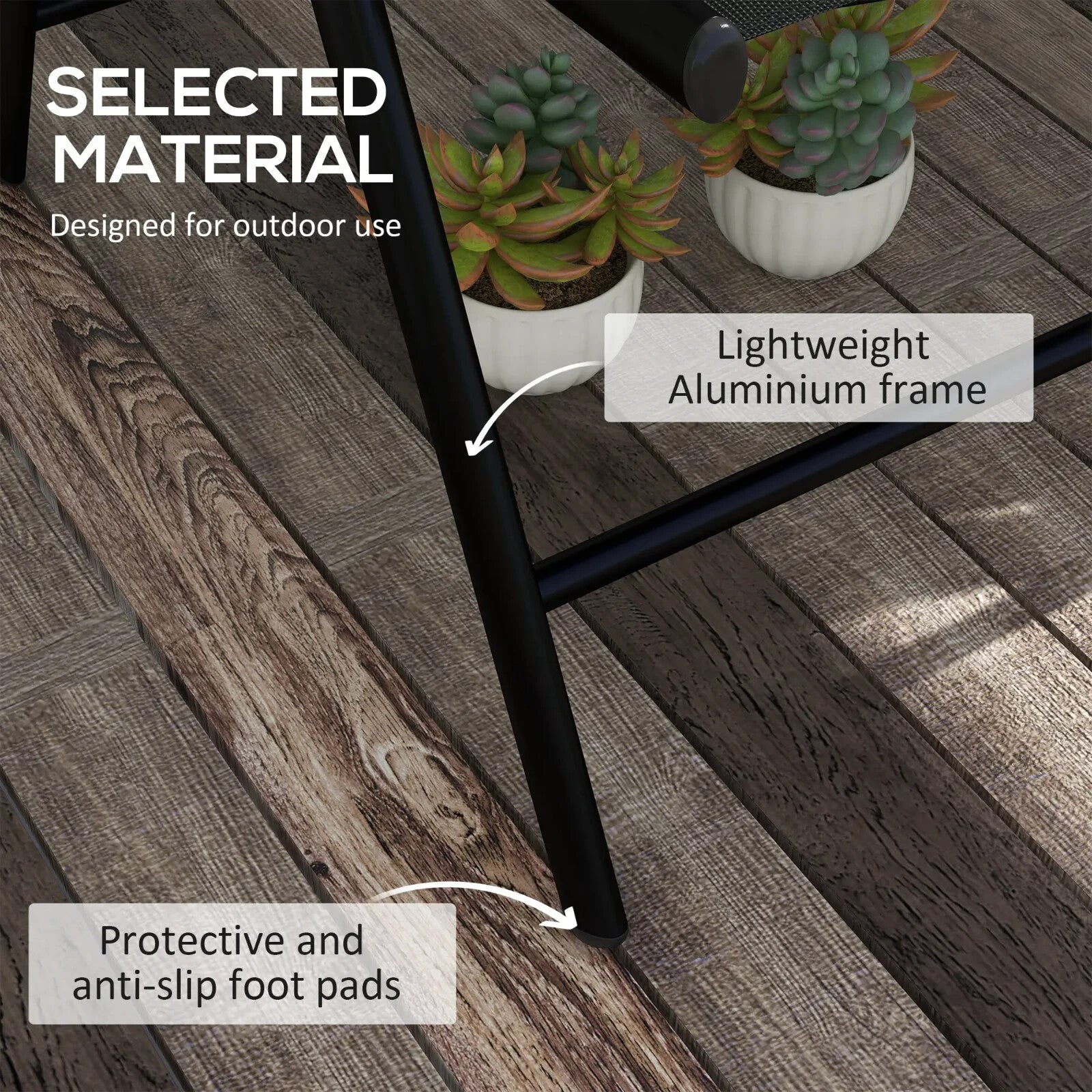 Set of 2 Reclining Folding Garden Chairs Adjustable Aluminium Patio Dining Seats - Home and Garden Furniture Shop - rustic - furniture