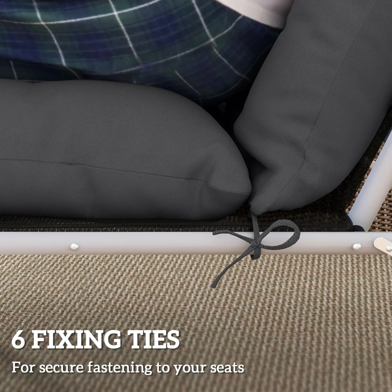 Set of 2 Sun Lounger Cushions 190x56x10cm Outdoor Chair Pads Thick Fabric UPF20 - Home and Garden Furniture Shop - rustic - furniture