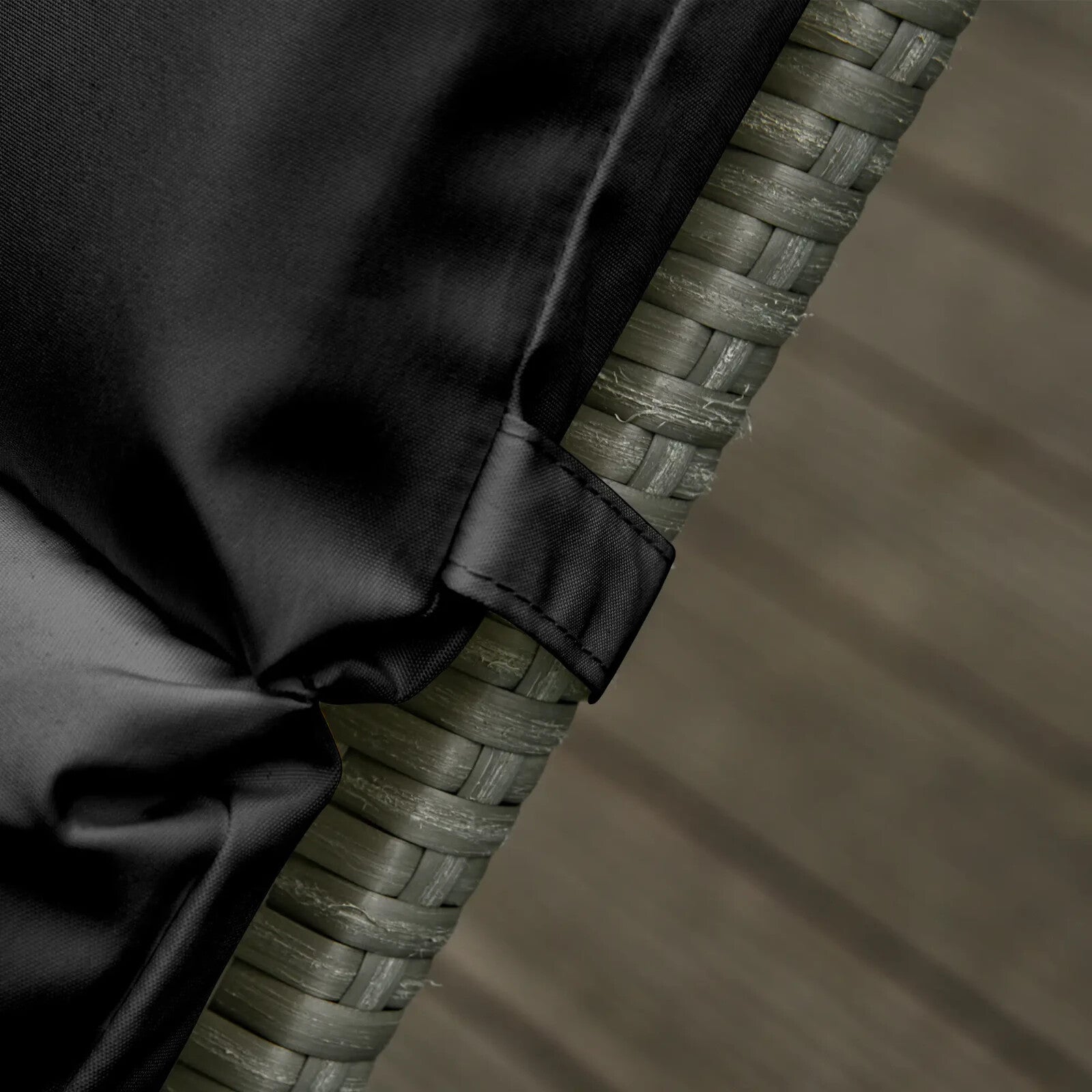 Set Of 2 Sun Lounger Cushions For Rattan Furniture With Ties Replacement Black - Home and Garden Furniture Shop - rustic - furniture