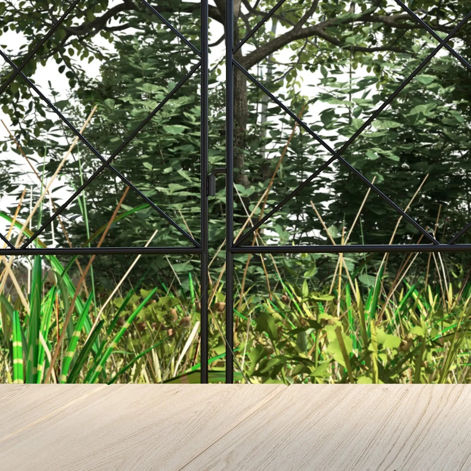 Set of 4 Decorative Steel Garden Fence Panels Metal Picket Border Edging Fencing - Home and Garden Furniture Shop - rustic - furniture