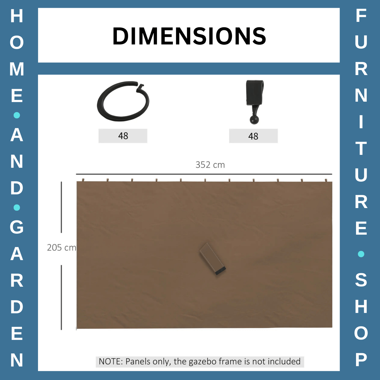 Set of 4 Gazebo Replacement Side Panels for 3 x 4m Canopy Privacy Walls Outdoor - Home and Garden Furniture Shop - rustic - furniture