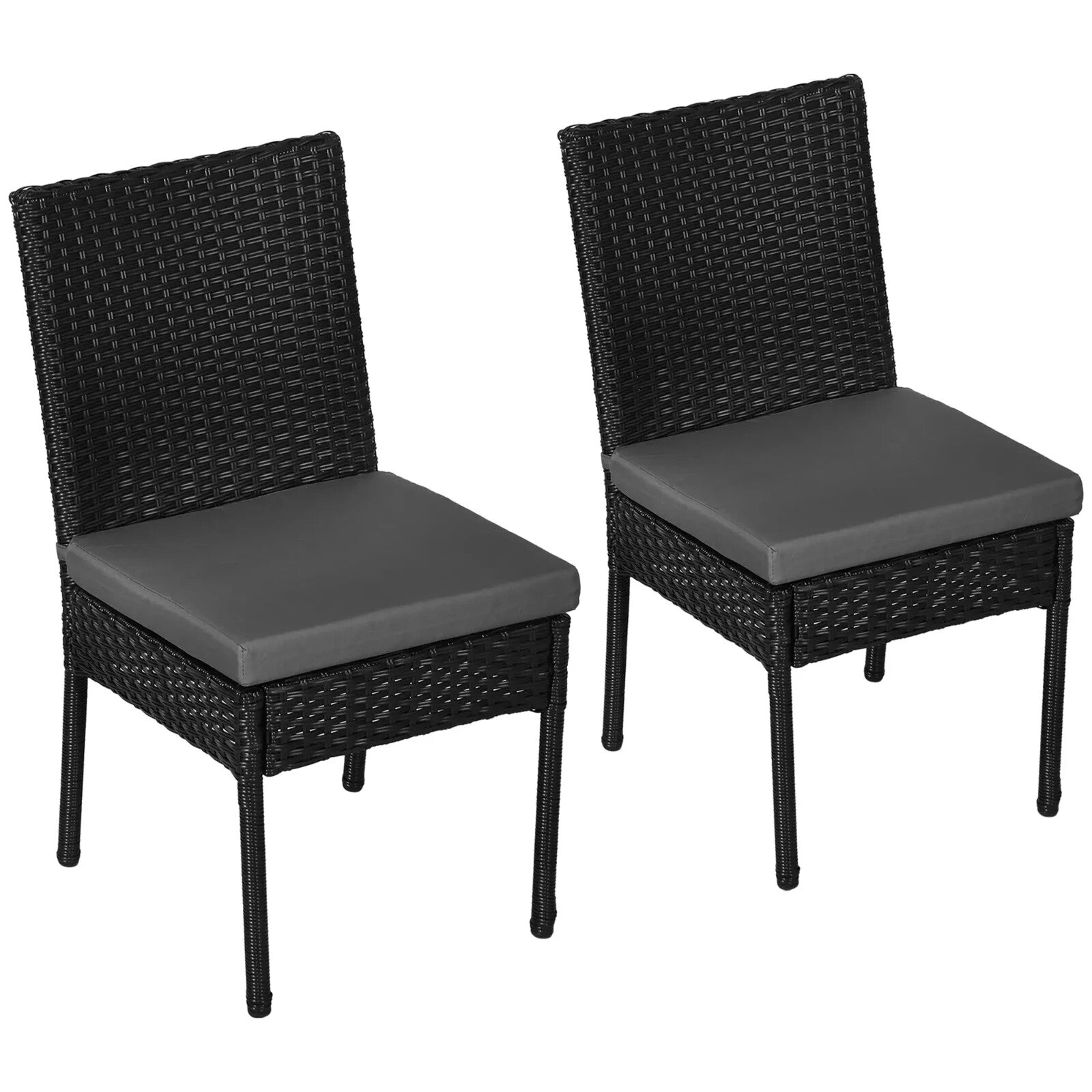 Set of Two Armless Rattan Garden Chairs Outdoor Patio Furniture for Home Balcony - Home and Garden Furniture Shop - rustic - furniture