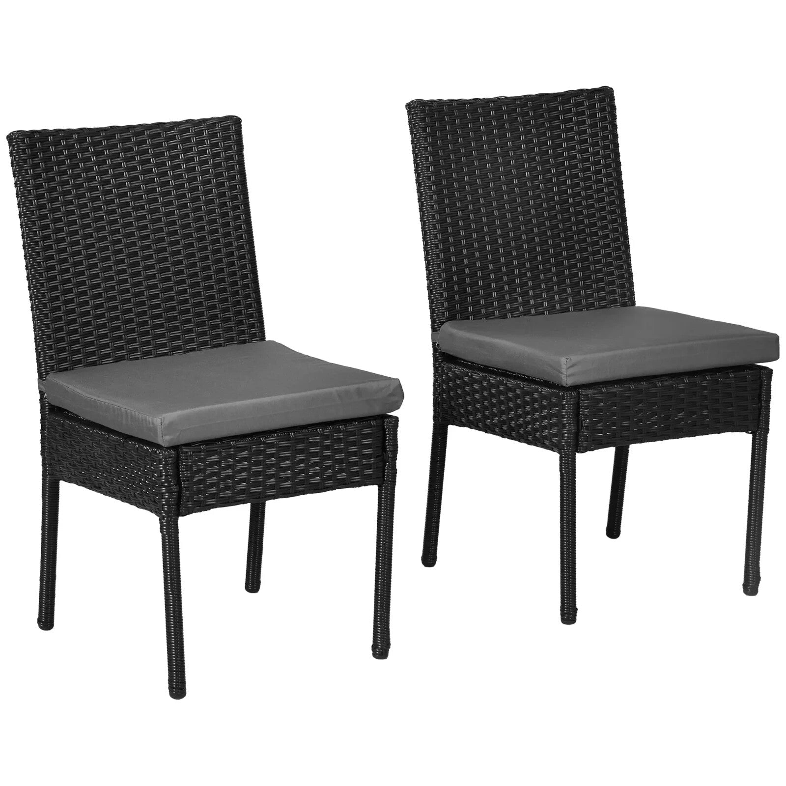 Set of Two Armless Rattan Garden Chairs Outdoor Patio Furniture for Home Balcony - Home and Garden Furniture Shop - rustic - furniture