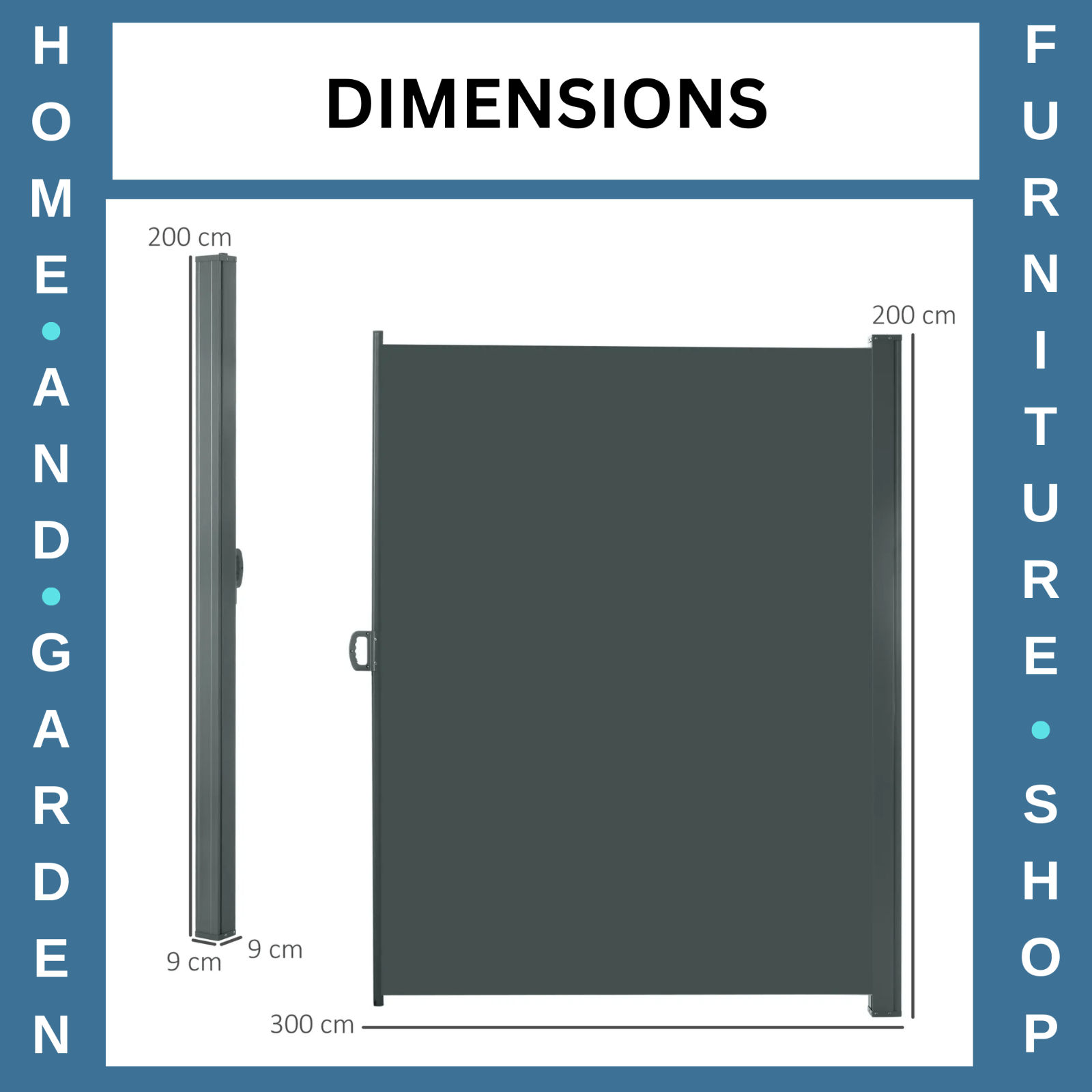 Side Awning Steel Frame Retractable Screen Fence Privacy Divider Grey - Home and Garden Furniture Shop - rustic - furniture