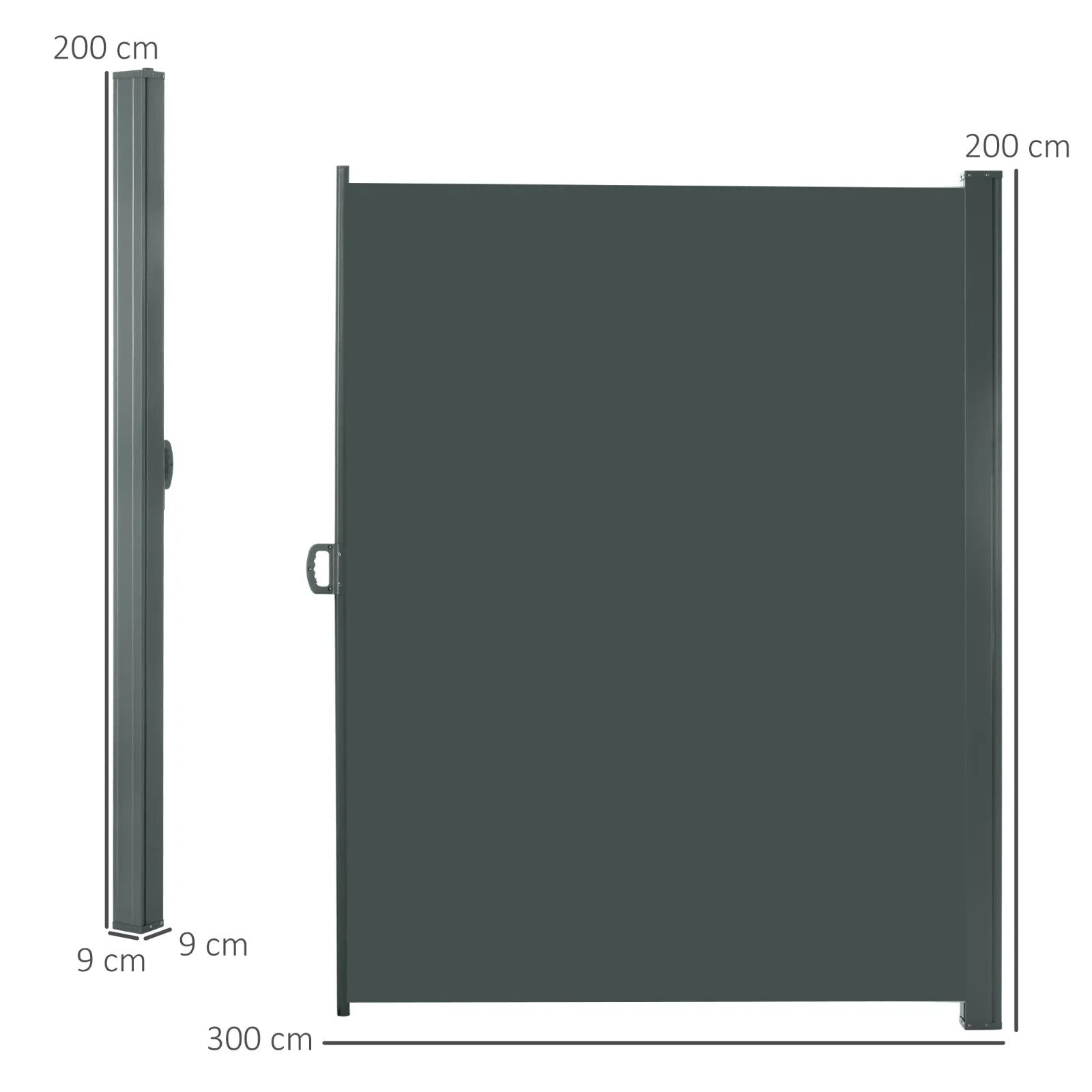 Side Awning Steel Frame Retractable Screen Fence Privacy Divider Grey - Home and Garden Furniture Shop - rustic - furniture