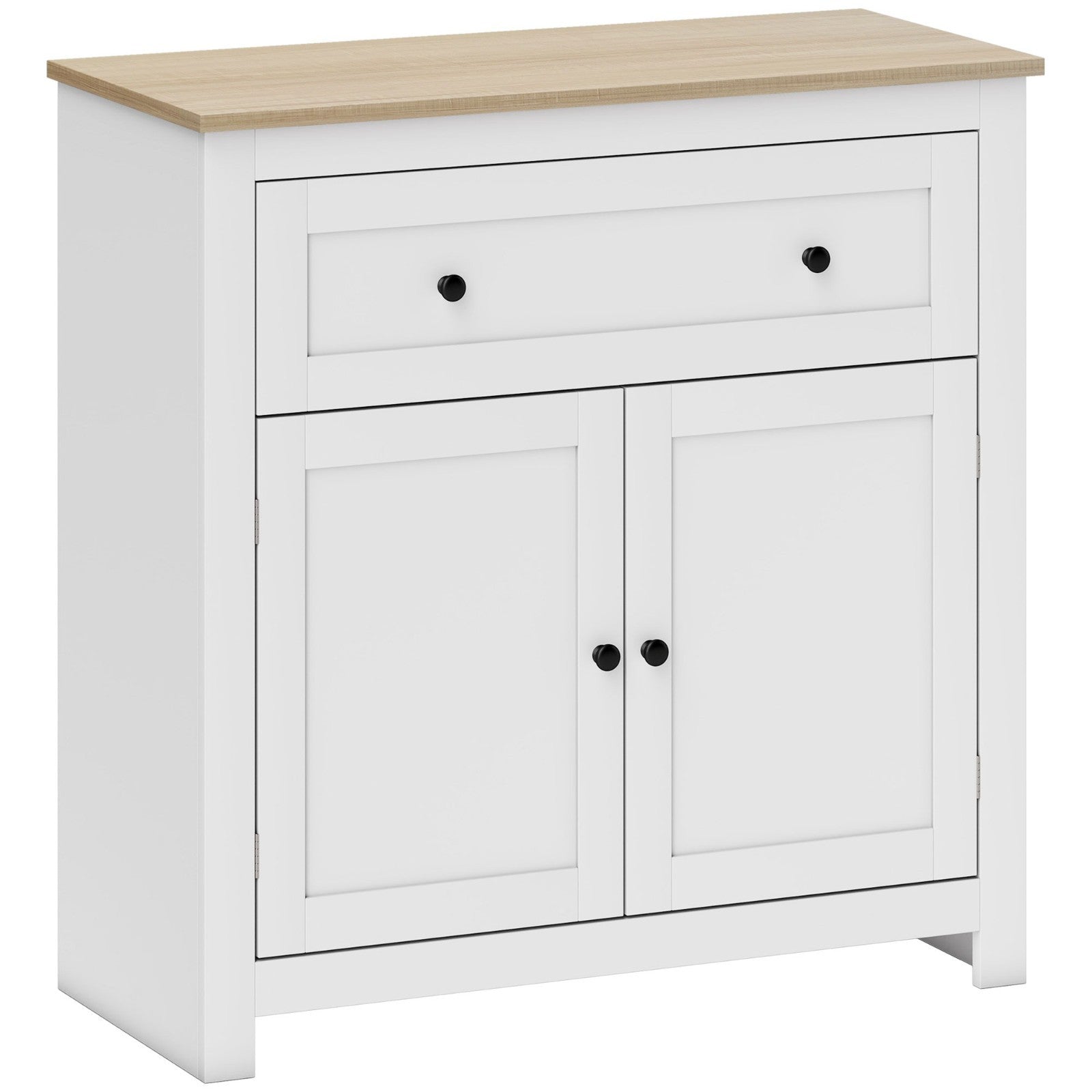 Sideboard Storage Cabinet with Adjustable Shelf Drawer White and Oak Brown HGFS - Home and Garden Furniture Shop - rustic - furniture