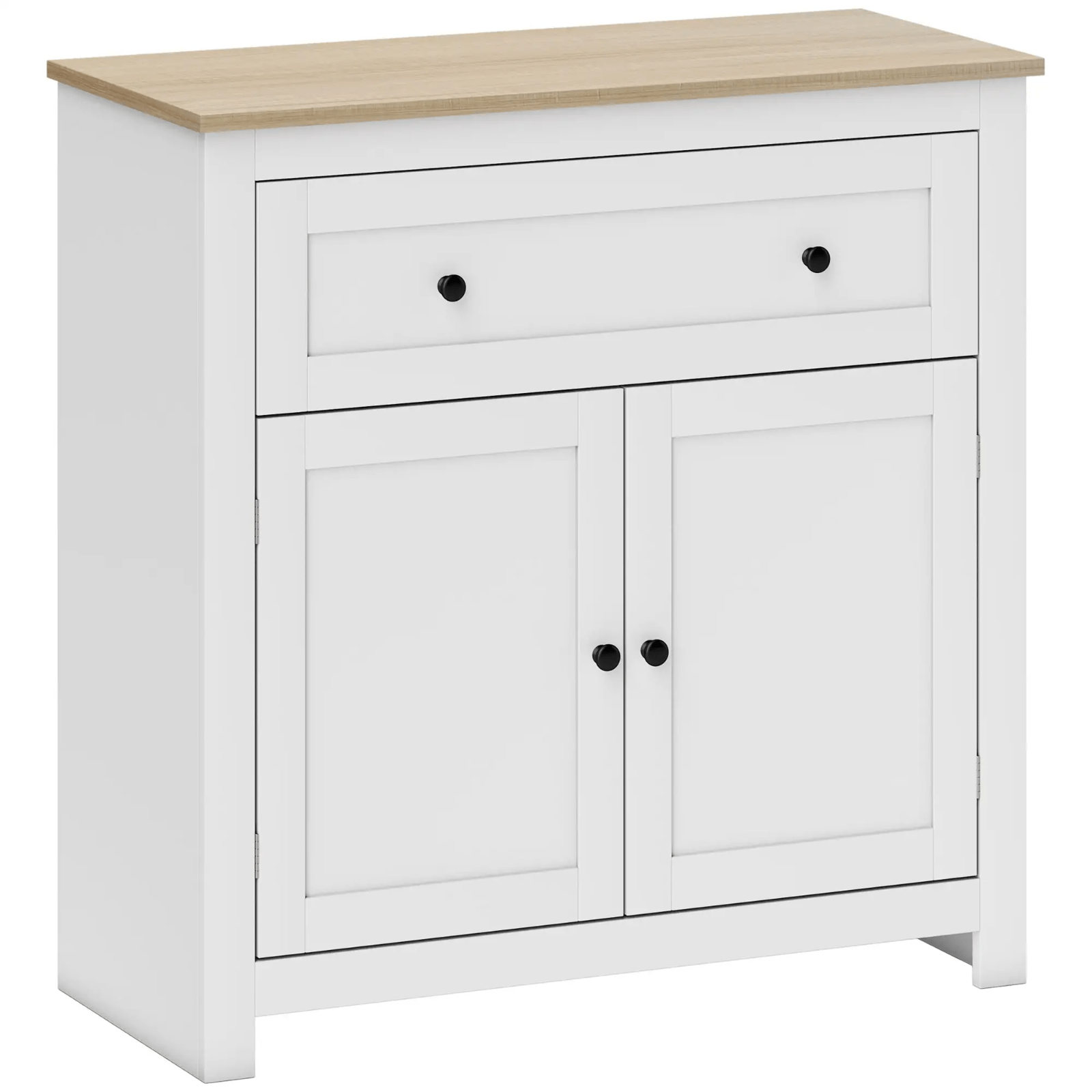 Sideboard Storage Cabinet with Adjustable Shelf Drawer White and Oak Brown HGFS - Home and Garden Furniture Shop - rustic - furniture