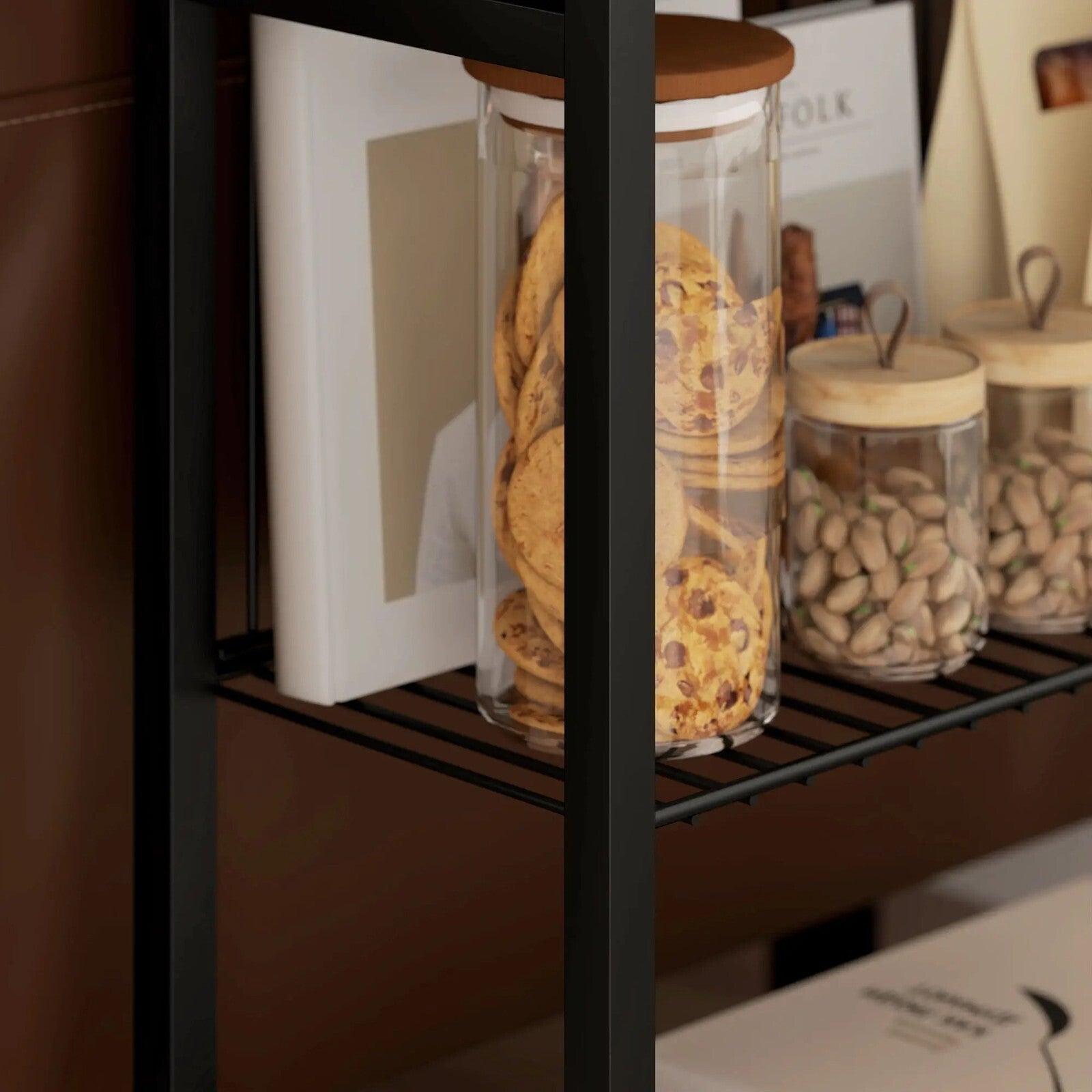 Slim Black Sofa Side Table 3 tier Small Storage Table Living Room End Stand Unit - Home and Garden Furniture Shop - rustic - furniture