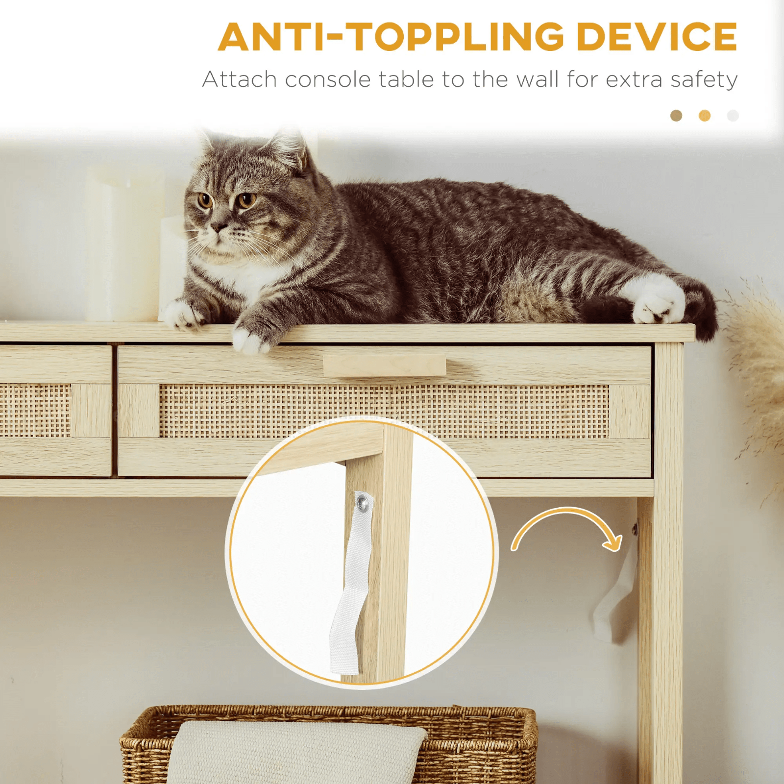 Slim Hallway Console Table Storage Shelf 2 Drawers Sofa Table Oak Wooden Effect - Home and Garden Furniture Shop - rustic - furniture