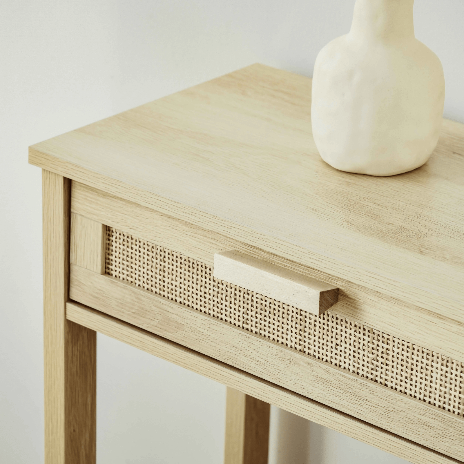 Slim Hallway Console Table Storage Shelf 2 Drawers Sofa Table Oak Wooden Effect - Home and Garden Furniture Shop - rustic - furniture