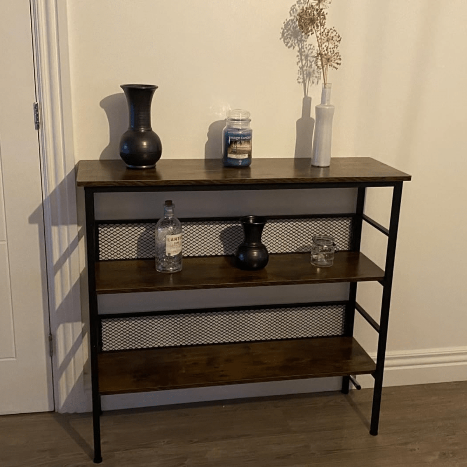 Slim Industrial Console Table Hallway Storage Display Shelving Unit Bookshelf - Home and Garden Furniture Shop - #rustic - furniture#