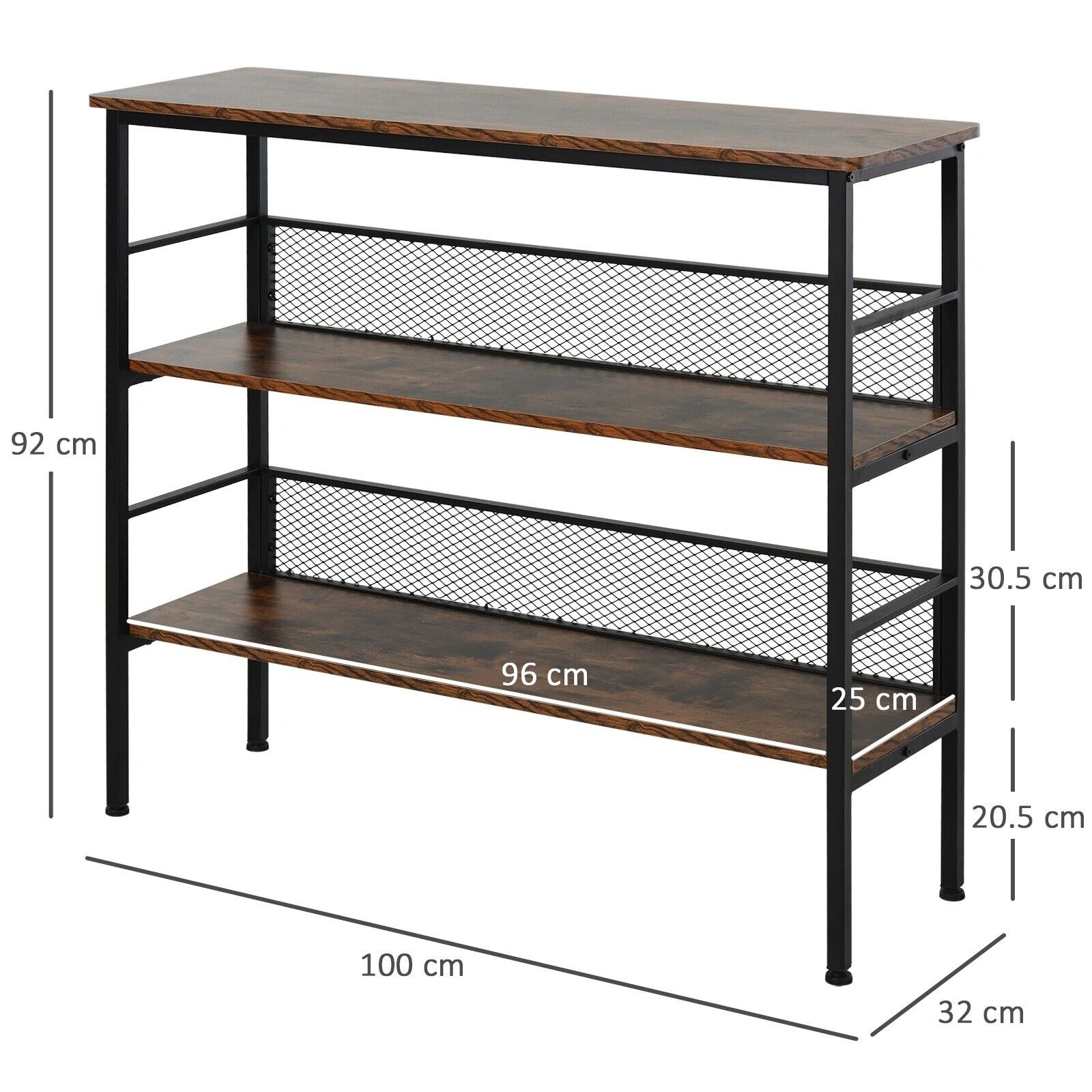 Slim Industrial Console Table Hallway Storage Display Shelving Unit Bookshelf - Home and Garden Furniture Shop - #rustic - furniture#