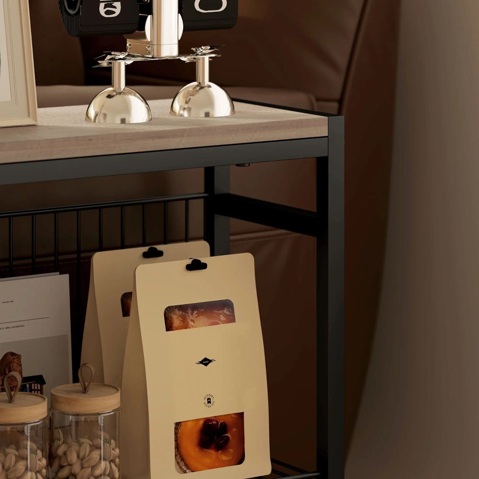 Slim Sofa Side Table 3 tier Small Grey Storage Table Living Room End Stand Unit - Home and Garden Furniture Shop - rustic - furniture