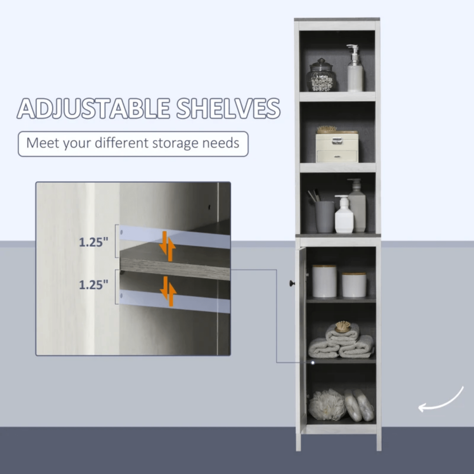 Slim Tall Bathroom Cabinet Storage Unit Modern Tallboy Cupboard Door Shelves NEW - Home and Garden Furniture Shop - rustic - furniture