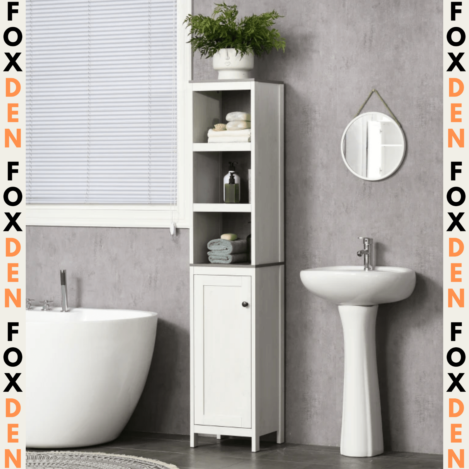 Slim Tall Bathroom Cabinet Storage Unit Modern Tallboy Cupboard Door Shelves NEW - Home and Garden Furniture Shop - rustic - furniture