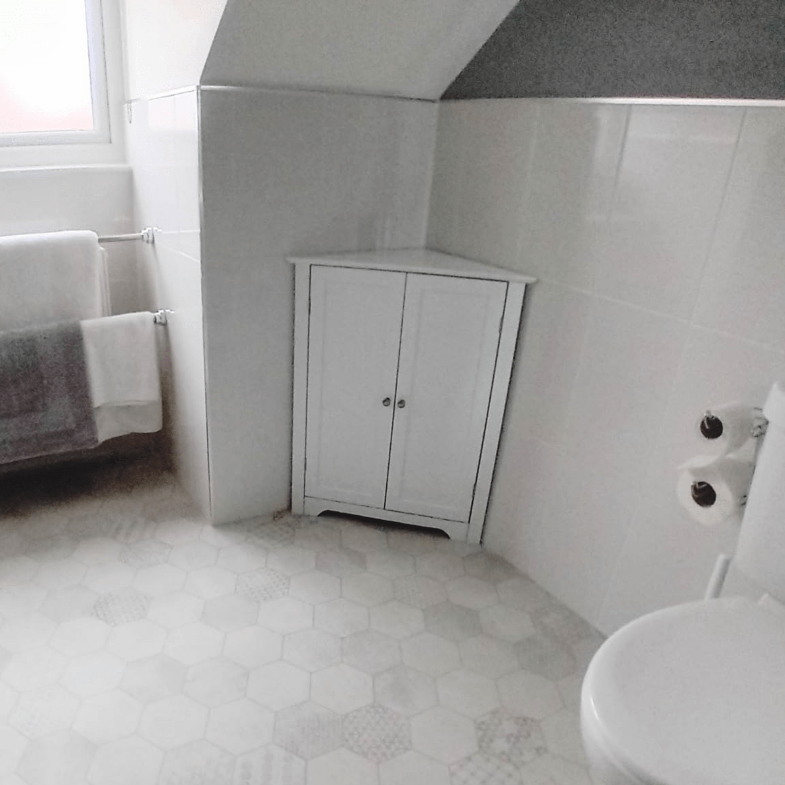 Slim White Corner Bathroom Floor Cabinet Freestanding Storage Unit Shelf Tidy - Home and Garden Furniture Shop - rustic - furniture