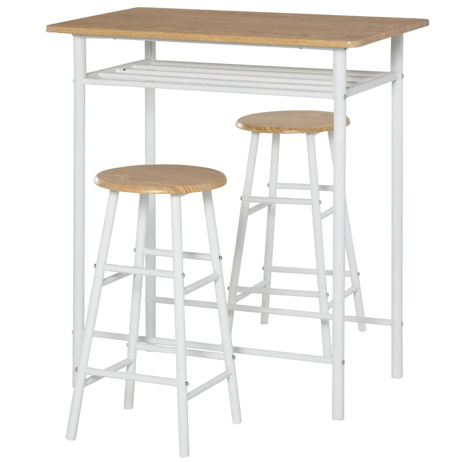 Small Bar Dining Table Set Space Saving Kitchen Breakfast Metal 2 Chairs Stools - Home and Garden Furniture Shop - rustic - furniture