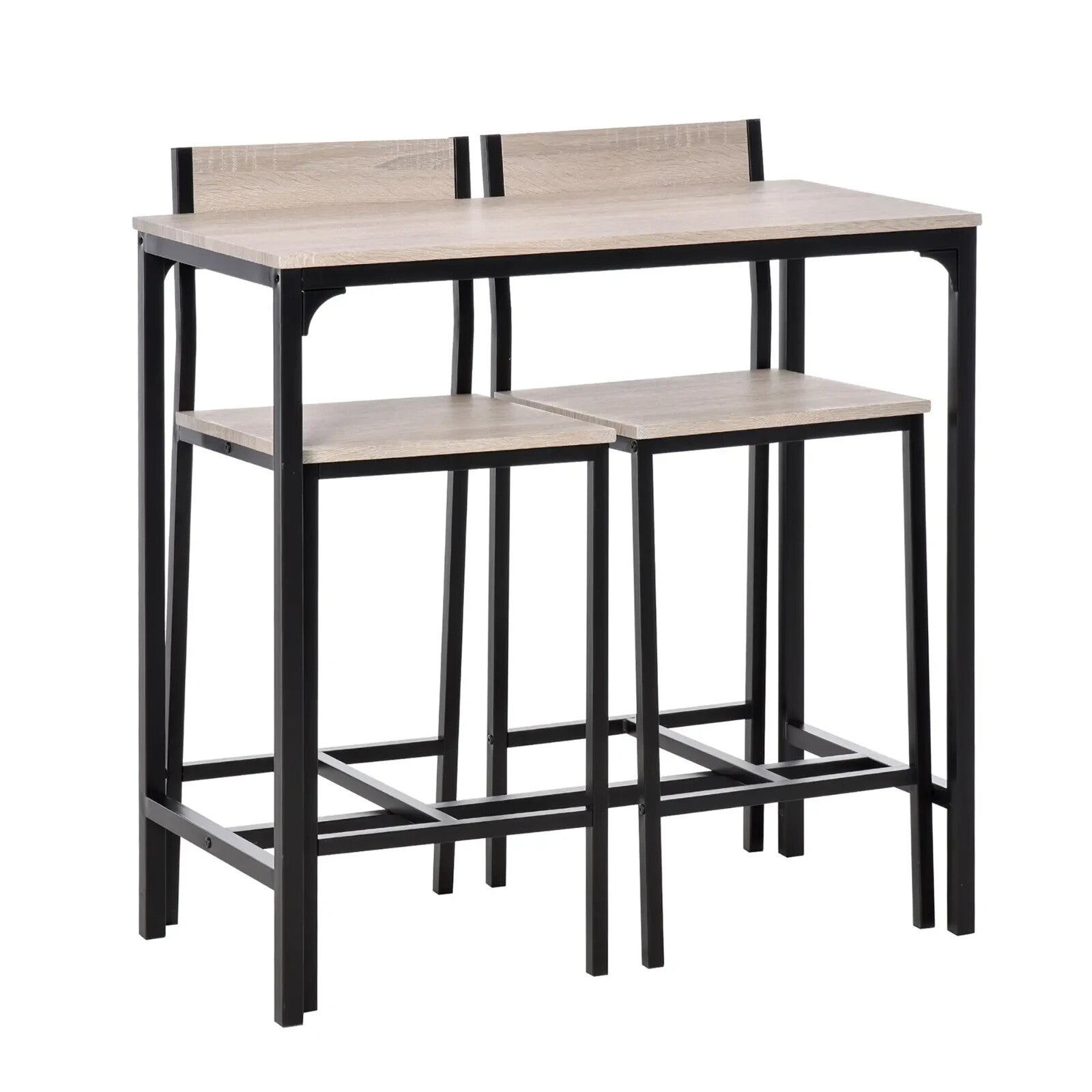 Small Bar Dining Table Set Space Saving Kitchen Breakfast Metal 2 Stools Chairs - Home and Garden Furniture Shop - rustic - furniture