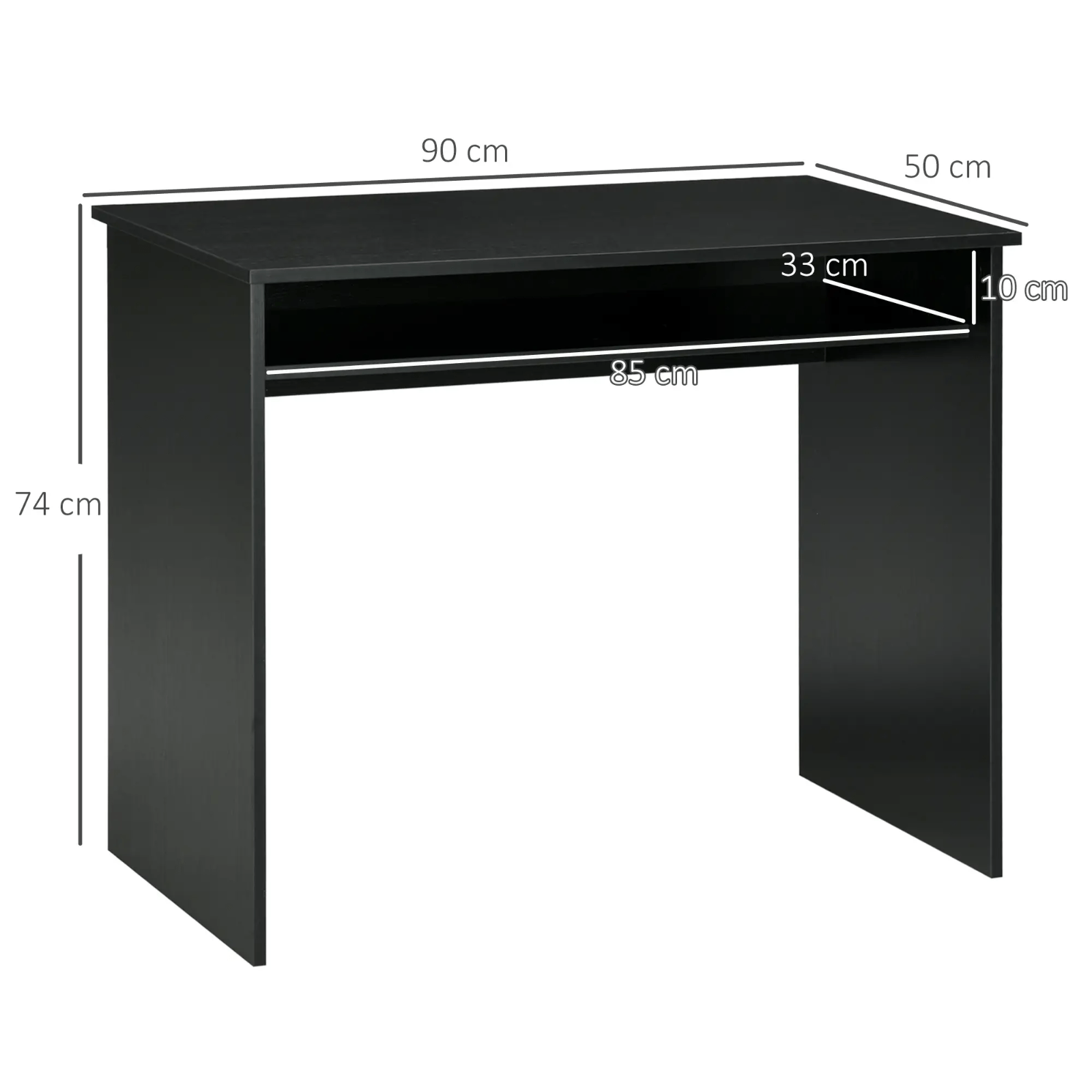 Small Black Computer Desk Compact Writing Table Study Workstation Storage Shelf - Home and Garden Furniture Shop - rustic - furniture