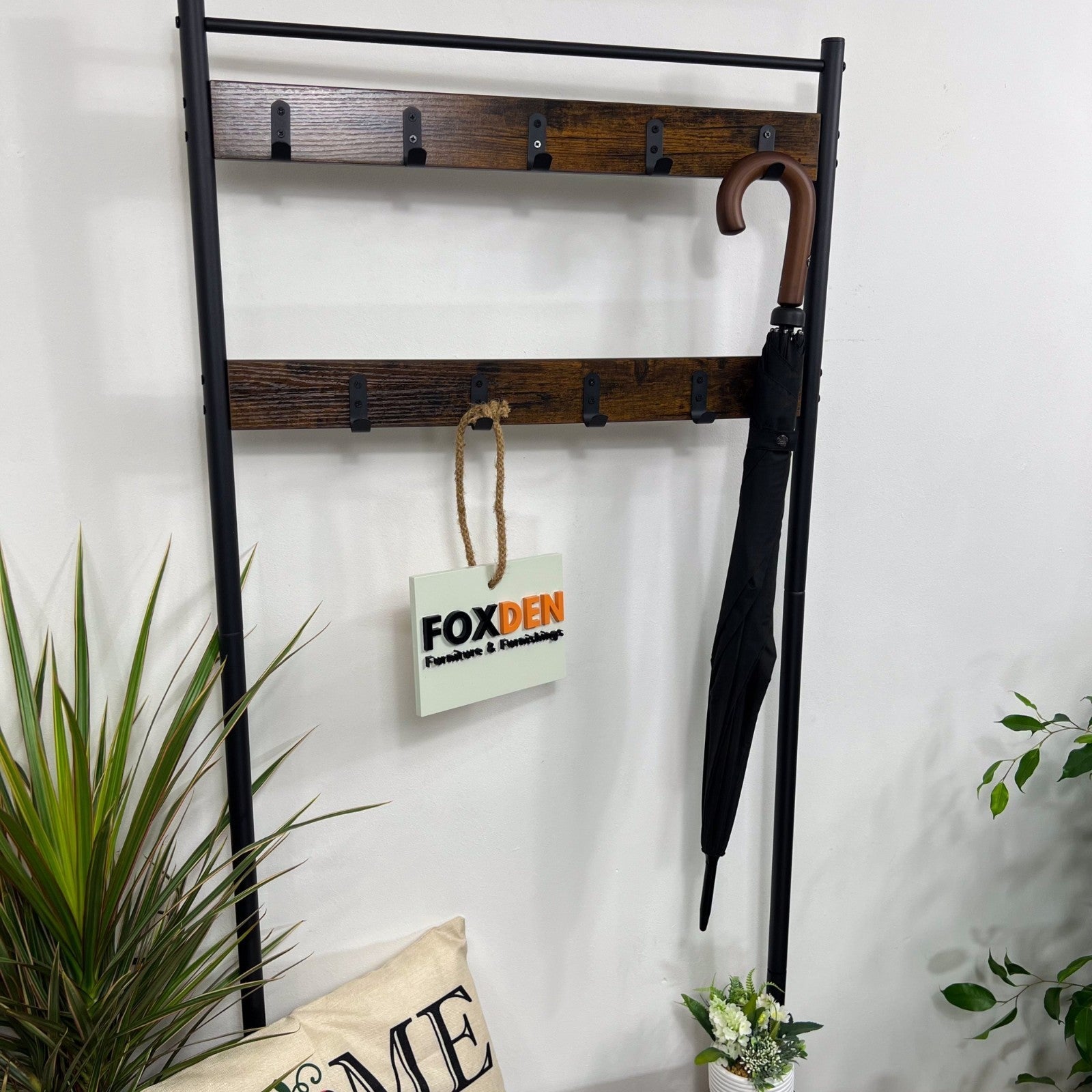 Small Coat Rack Hat and Coat Stand Hall Tree Hallway Shoe Rack Storage Organiser - Home and Garden Furniture Shop - rustic - furniture
