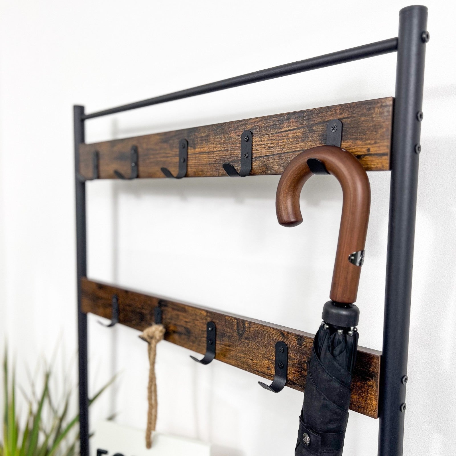 Small Coat Rack Hat and Coat Stand Hall Tree Hallway Shoe Rack Storage Organiser - Home and Garden Furniture Shop - rustic - furniture