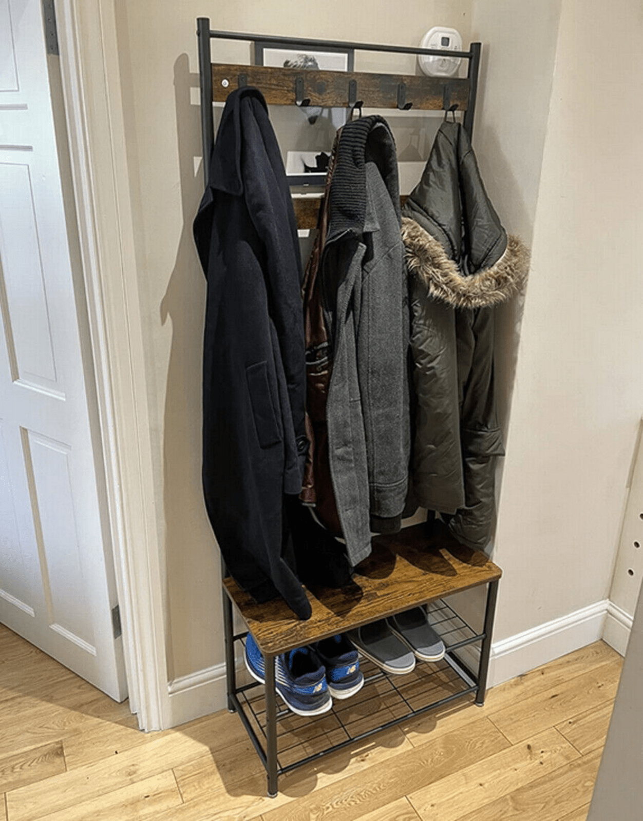 Small Coat Stand Shoe Rack Storage Organiser Hallway Coat Rack Hat and Hall Tree - Home and Garden Furniture Shop - #rustic - furniture#