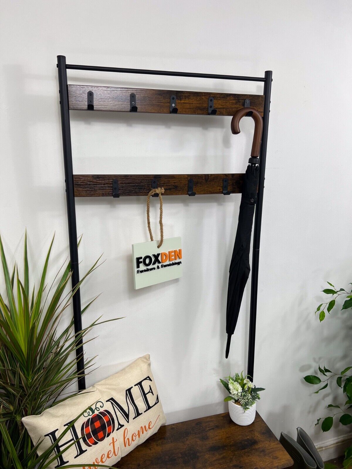 Small Coat Stand Shoe Rack Storage Organiser Hallway Coat Rack Hat and Hall Tree - Home and Garden Furniture Shop - #rustic - furniture#