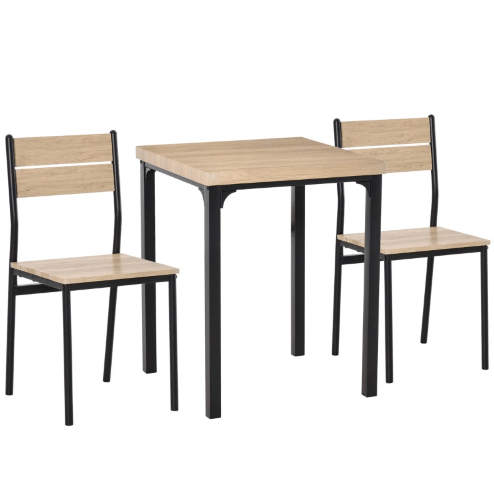 Small Compact Dining Table 2 Chairs Set Wooden Metal Legs Kitchen Breakfast Bar - Home and Garden Furniture Shop - rustic - furniture