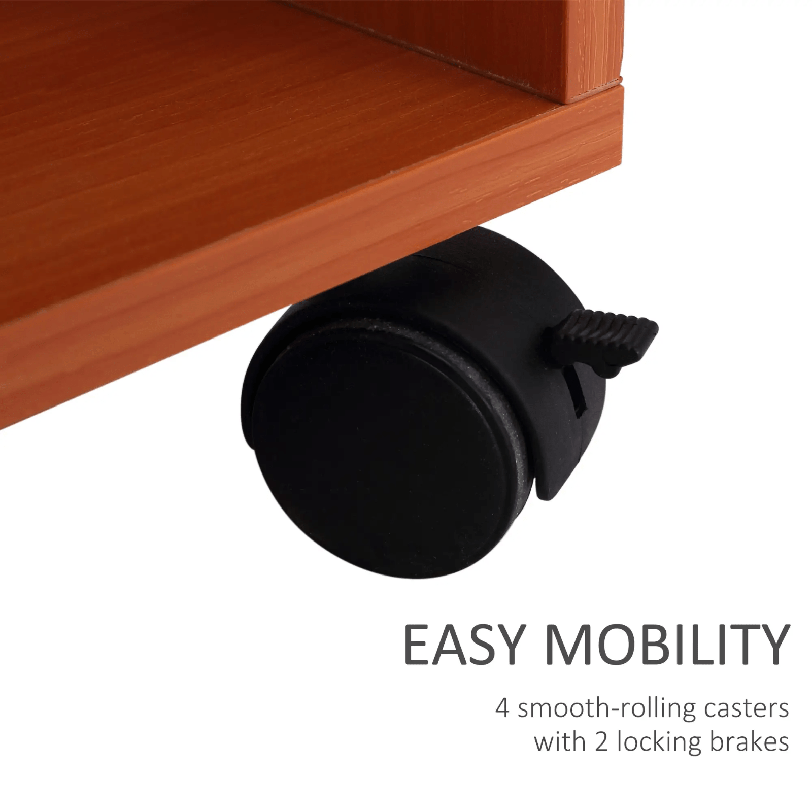 Small Computer Desk on Wheels Sliding Keyboard Tray Computer Table with Shelves - Home and Garden Furniture Shop - rustic - furniture