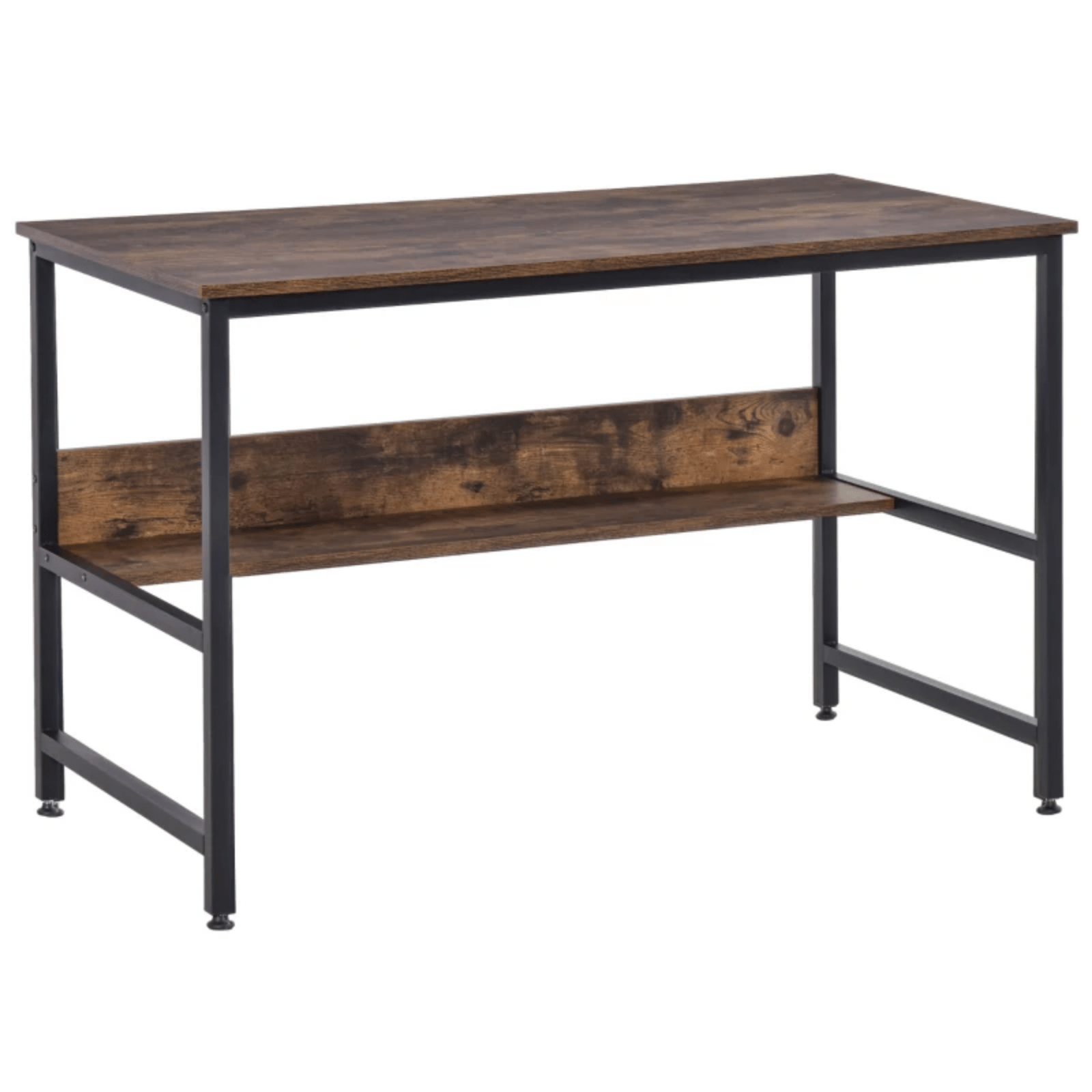 Small Computer Desk with Storage Shelf Rustic Brown Writing Table Bedroom Study - Home and Garden Furniture Shop - #rustic - furniture#