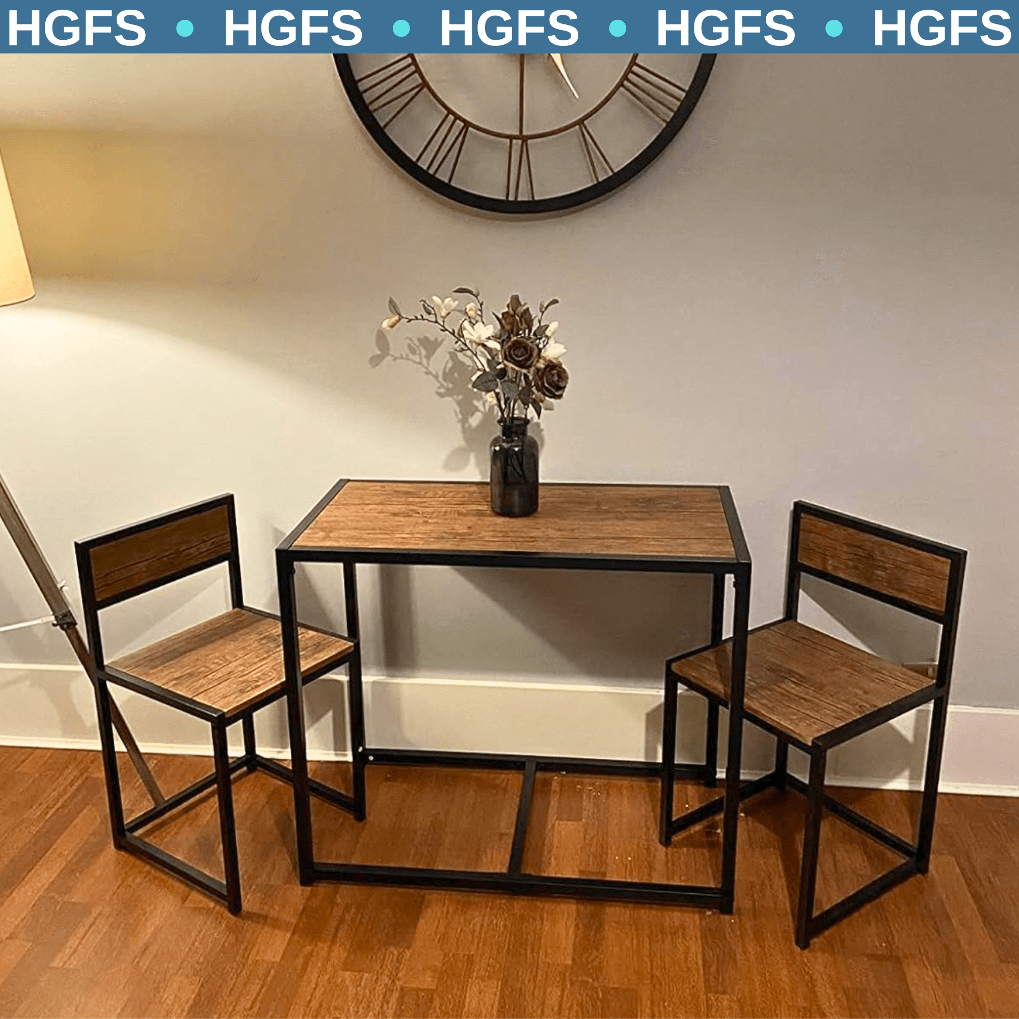 Small Dining Table 2 Chairs Kitchen Furniture Set Space Saving Breakfast Table - Home and Garden Furniture Shop - rustic - furniture