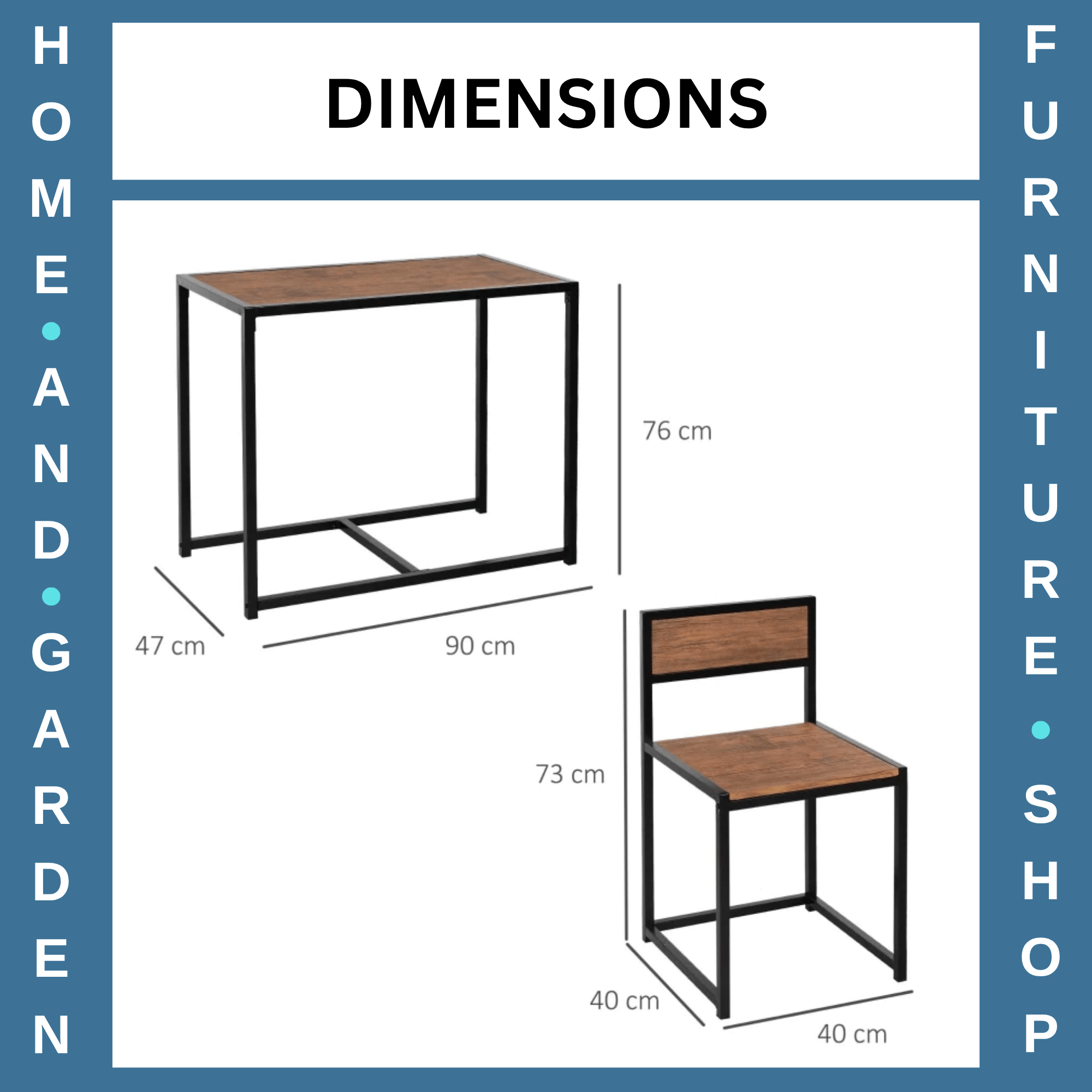 Small Dining Table 2 Chairs Kitchen Furniture Set Space Saving Breakfast Table - Home and Garden Furniture Shop - rustic - furniture