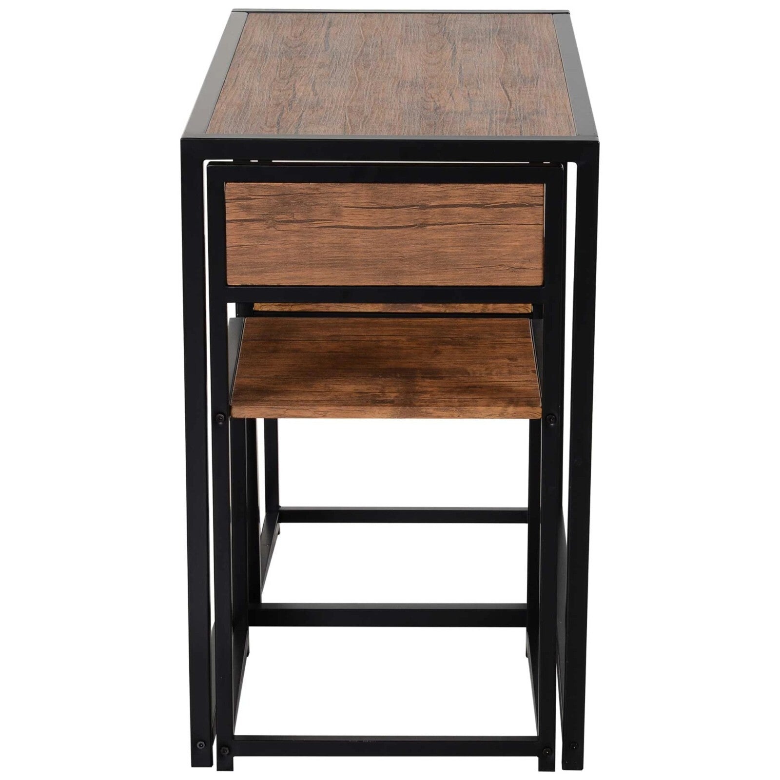 Small Dining Table 2 Chairs Set Space Saving Kitchen Breakfast Table Metal Legs - Home and Garden Furniture Shop - rustic - furniture