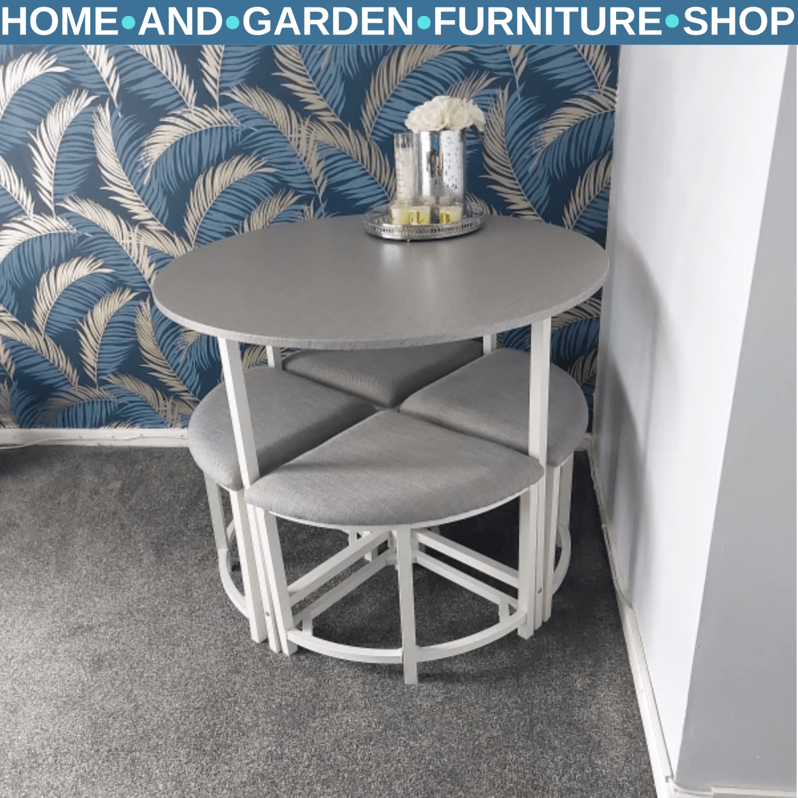 Small Dining Table 4 Chairs Kitchen Furniture Set Space Saving Breakfast Table - Home and Garden Furniture Shop - rustic - furniture