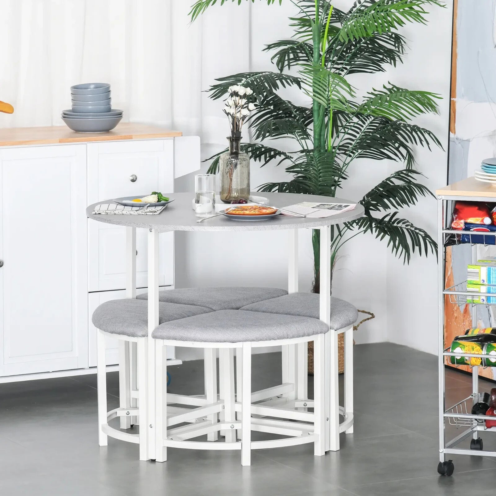 Small Dining Table 4 Chairs Kitchen Furniture Set Space Saving Breakfast Table - Home and Garden Furniture Shop - rustic - furniture