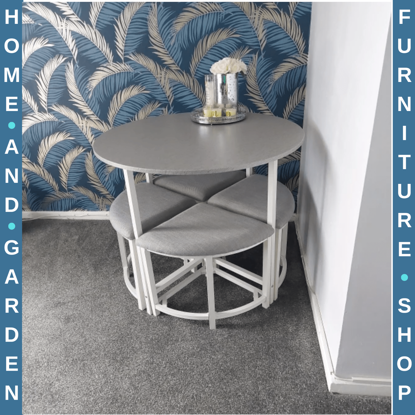 Small Dining Table 4 Chairs Kitchen Furniture Set Space Saving Breakfast Table - Home and Garden Furniture Shop - rustic - furniture