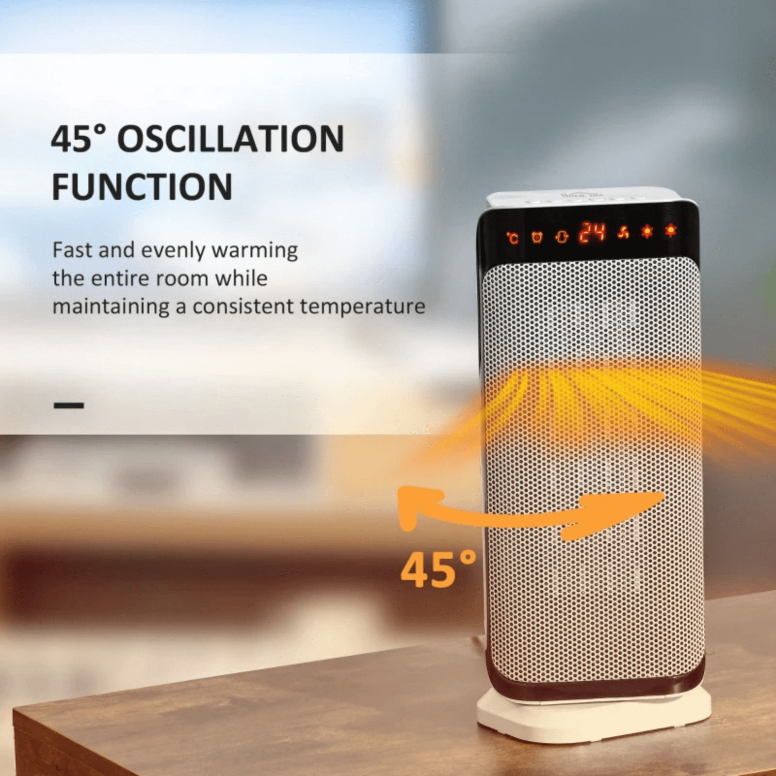 Small Portable Oscillating Heater Ceramic Space Heater with Remote Control Timer - Home and Garden Furniture Shop - #rustic - furniture#